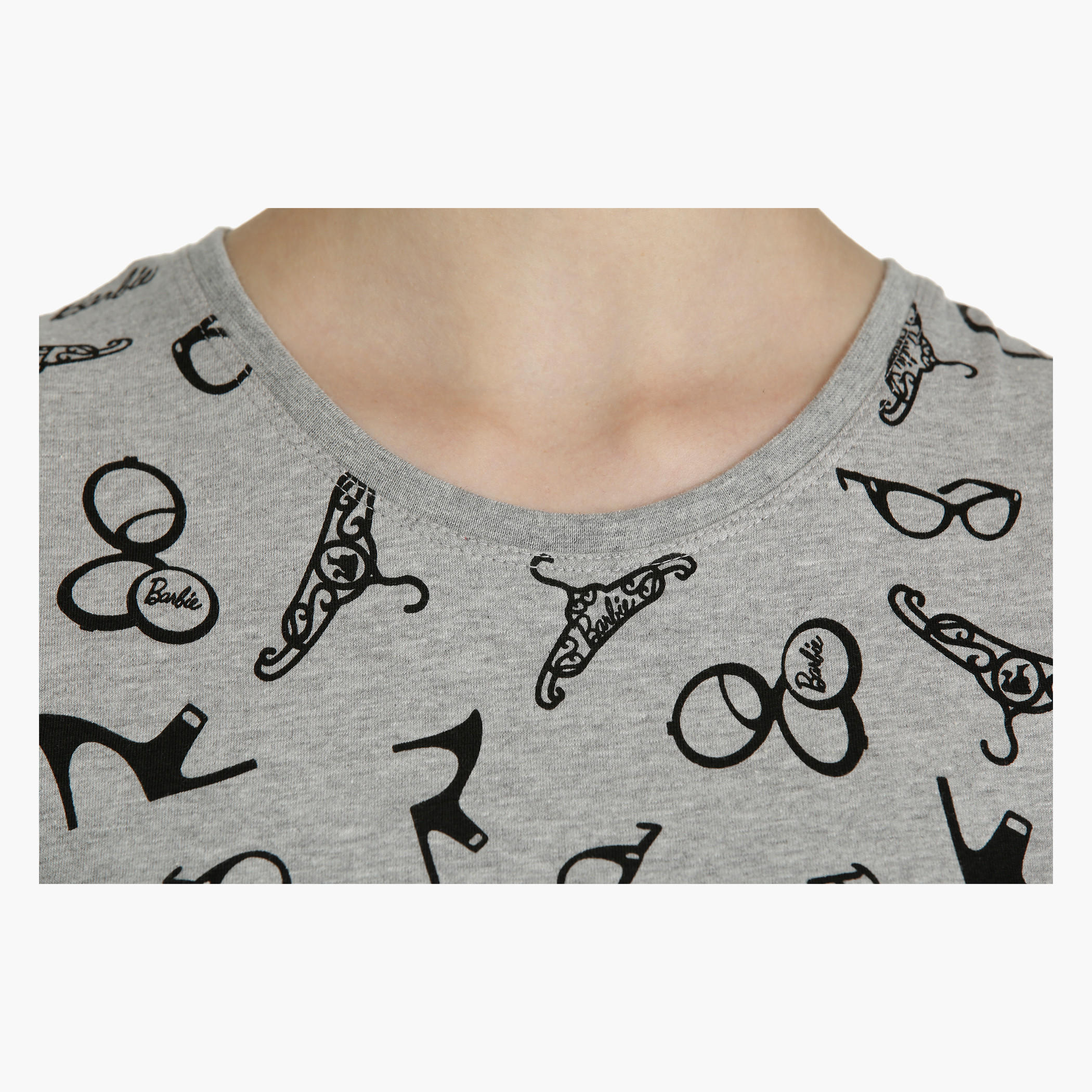 Barbie Printed Top with Short Sleeves-women-clothing-tshirts-image-4