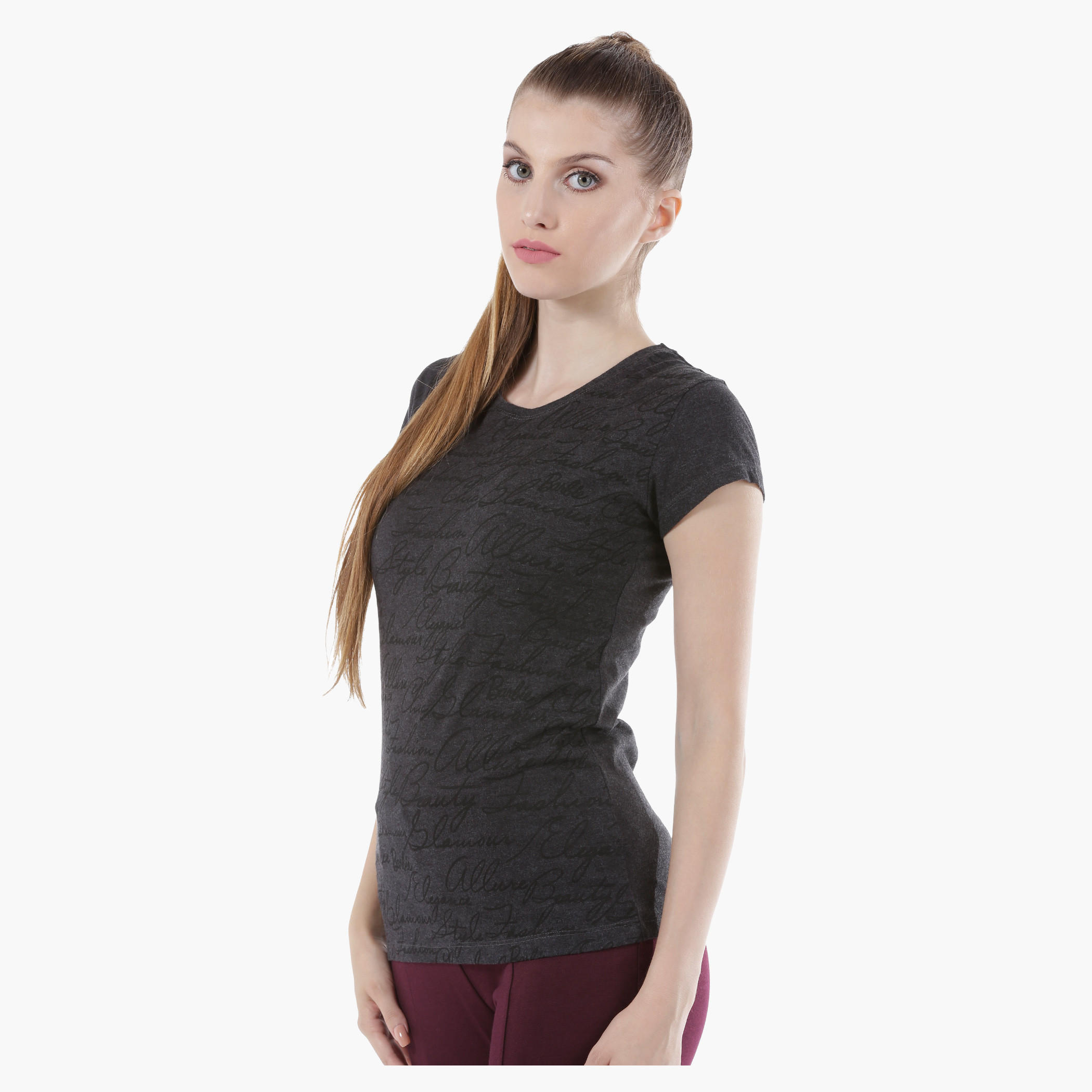 Smiley World Cotton T-Shirt with Short Sleeves and Graphic Print in Regular Fit-women-clothing-tshirts-image-3