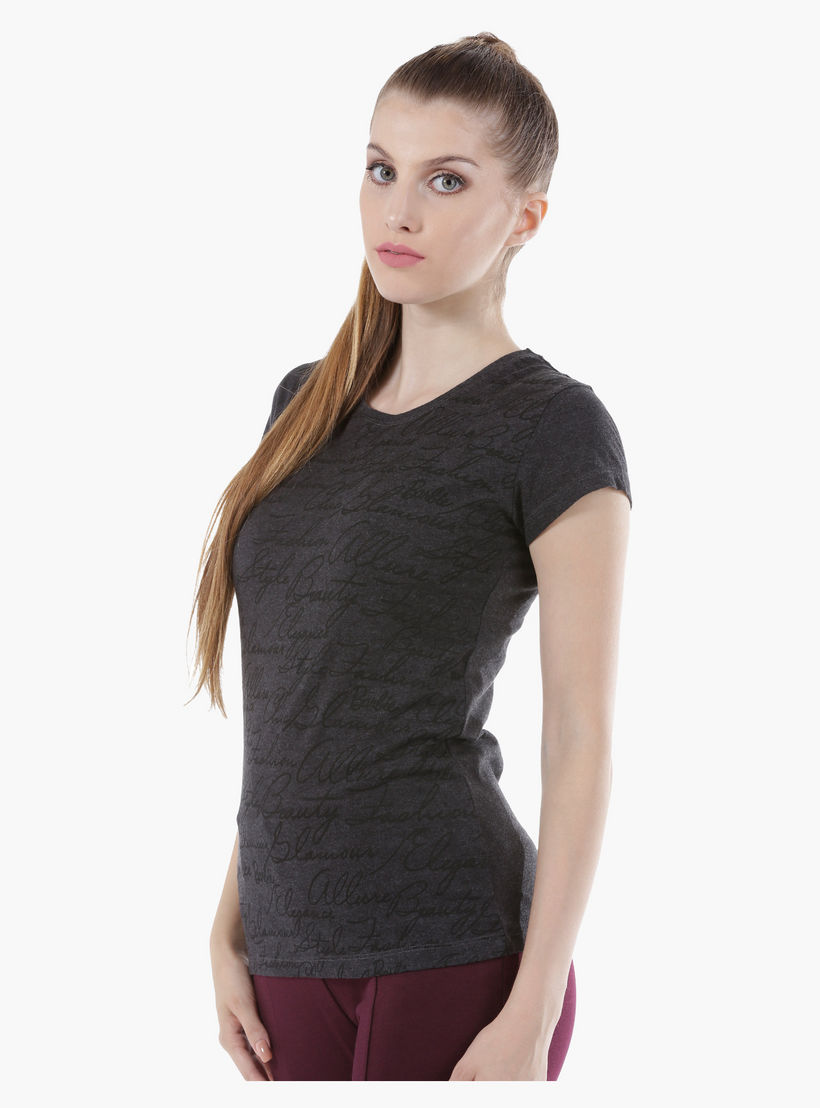 Smiley World Cotton T-Shirt with Short Sleeves and Graphic Print in Regular Fit-women-clothing-tshirts-image-3
