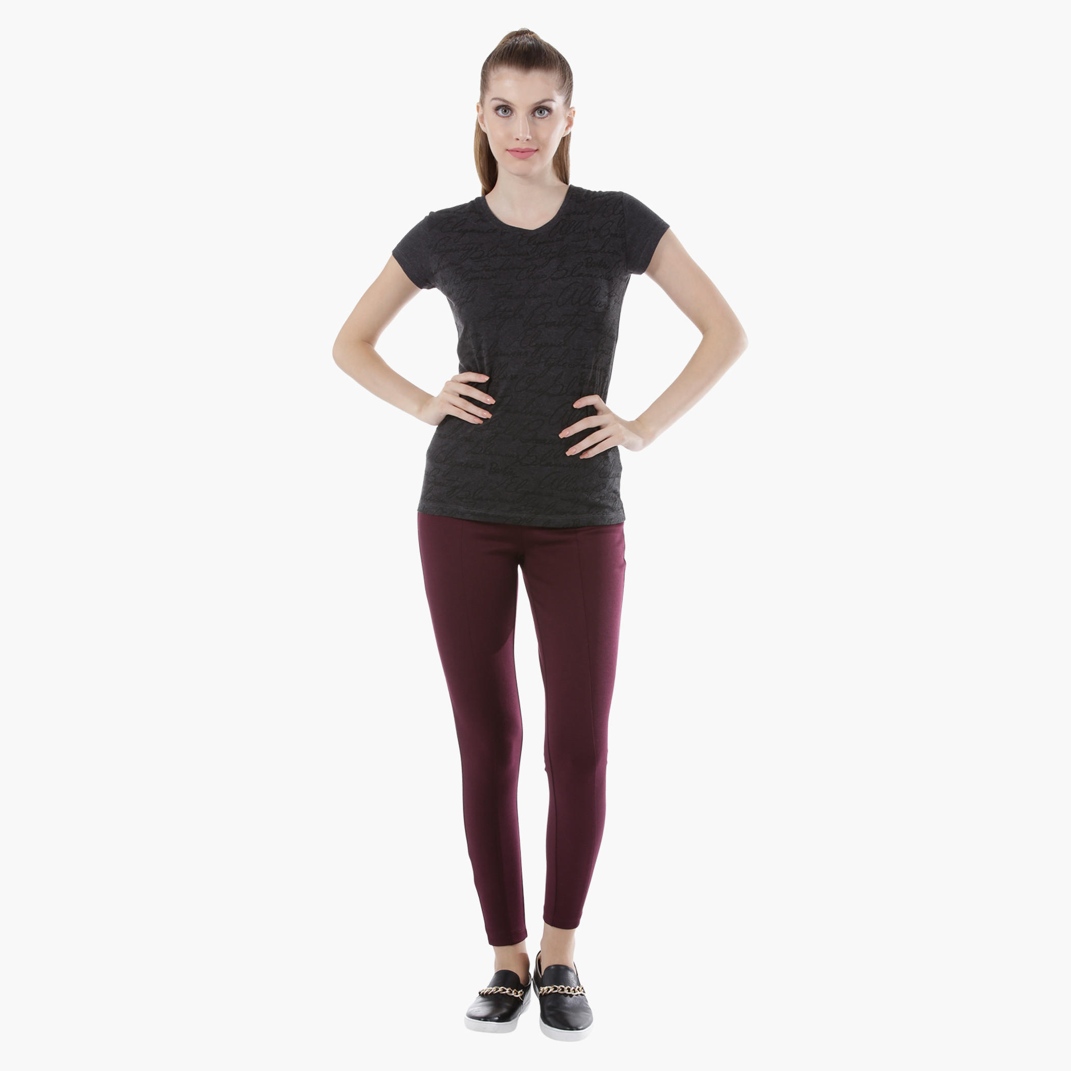 Smiley World Cotton T-Shirt with Short Sleeves and Graphic Print in Regular Fit-women-clothing-tshirts-image-5