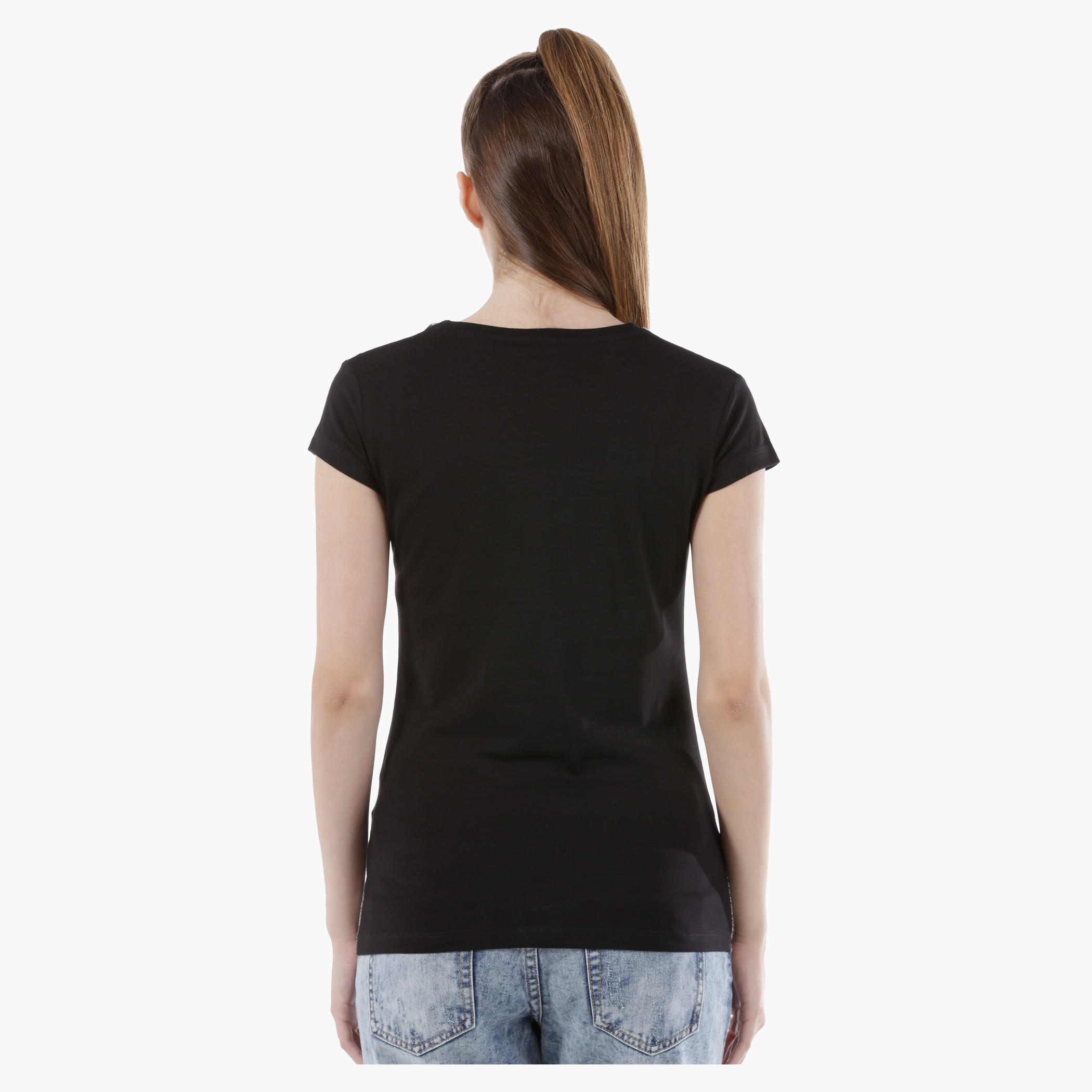Barbie Print T-Shirt with Short Sleeves in Regular Fit-women-clothing-tshirts-image-2