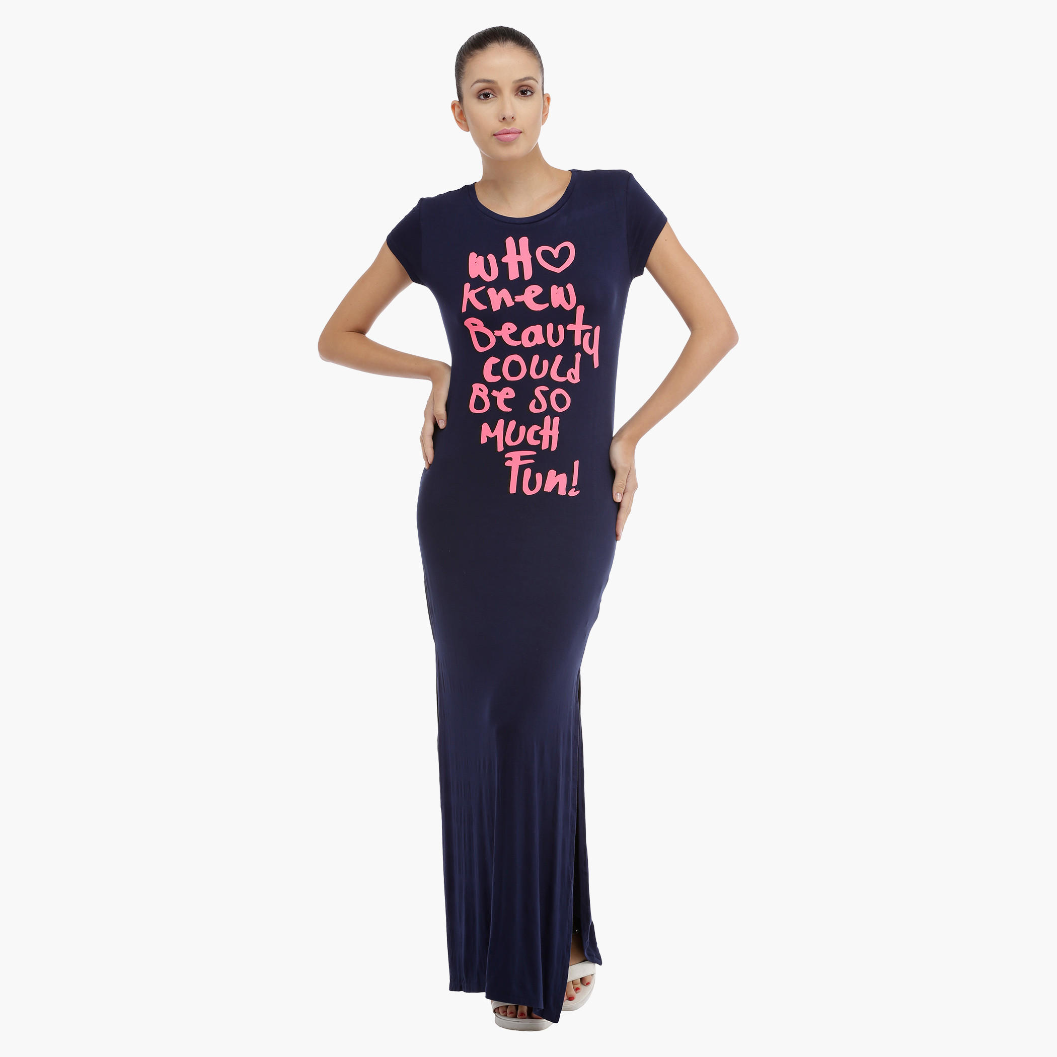 Printed Maxi Dress with Short Sleeves-women-clothing-dresses-image-1