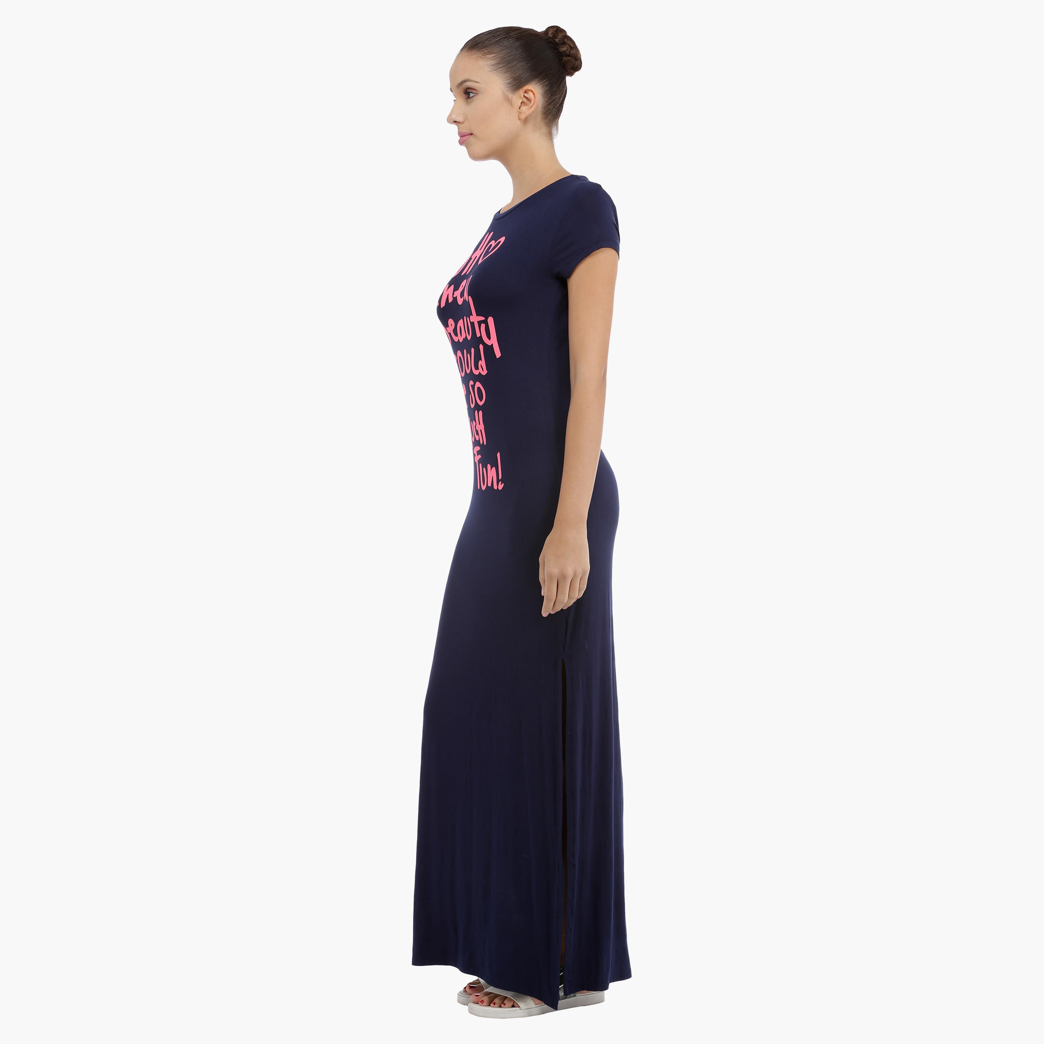 Printed Maxi Dress with Short Sleeves-women-clothing-dresses-image-3
