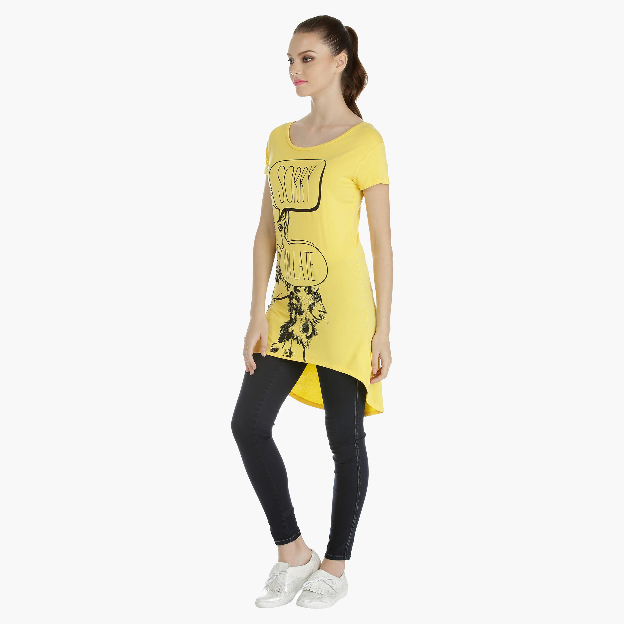 Barbie Asymmetrical Tunic with Short Sleeves-women-clothing-tshirts-image-3