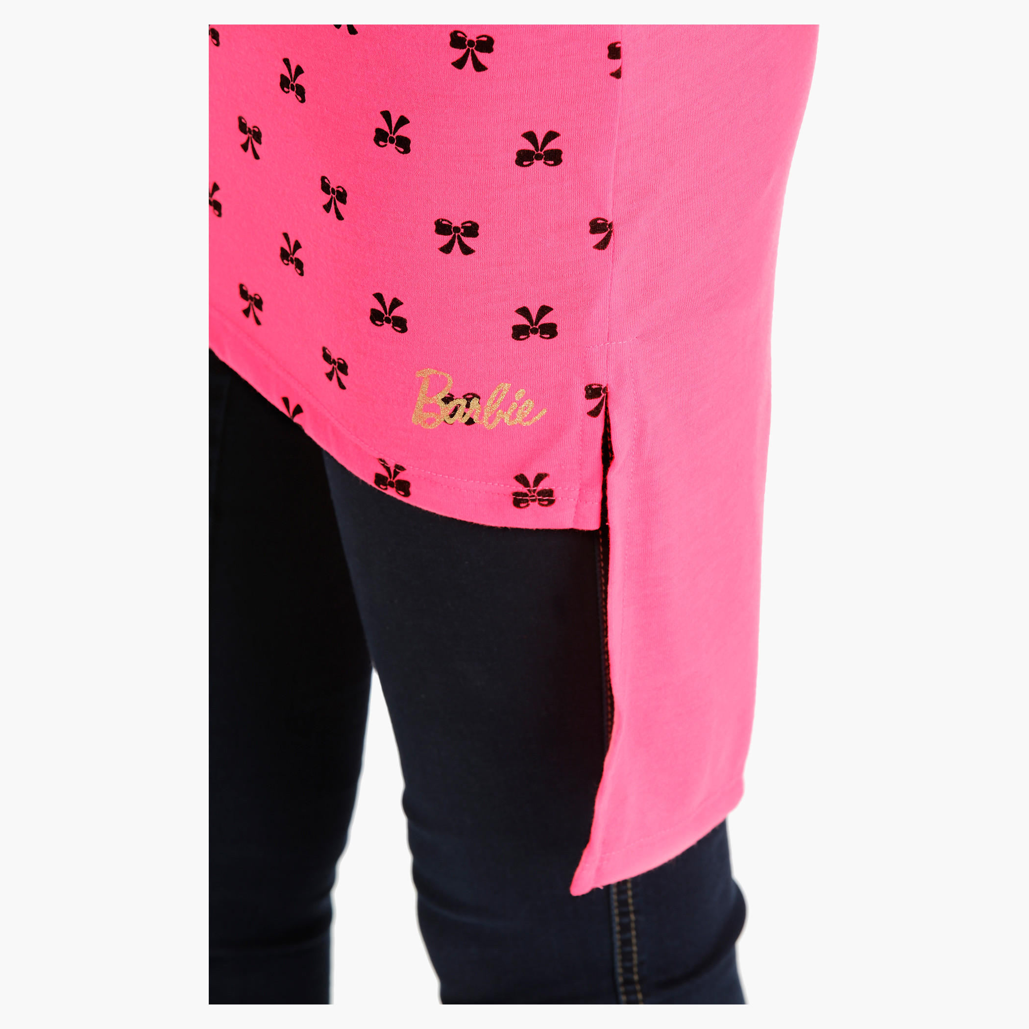 Barbie Asymmetrical T-shirt with Short Sleeves-women-clothing-tshirts-image-4