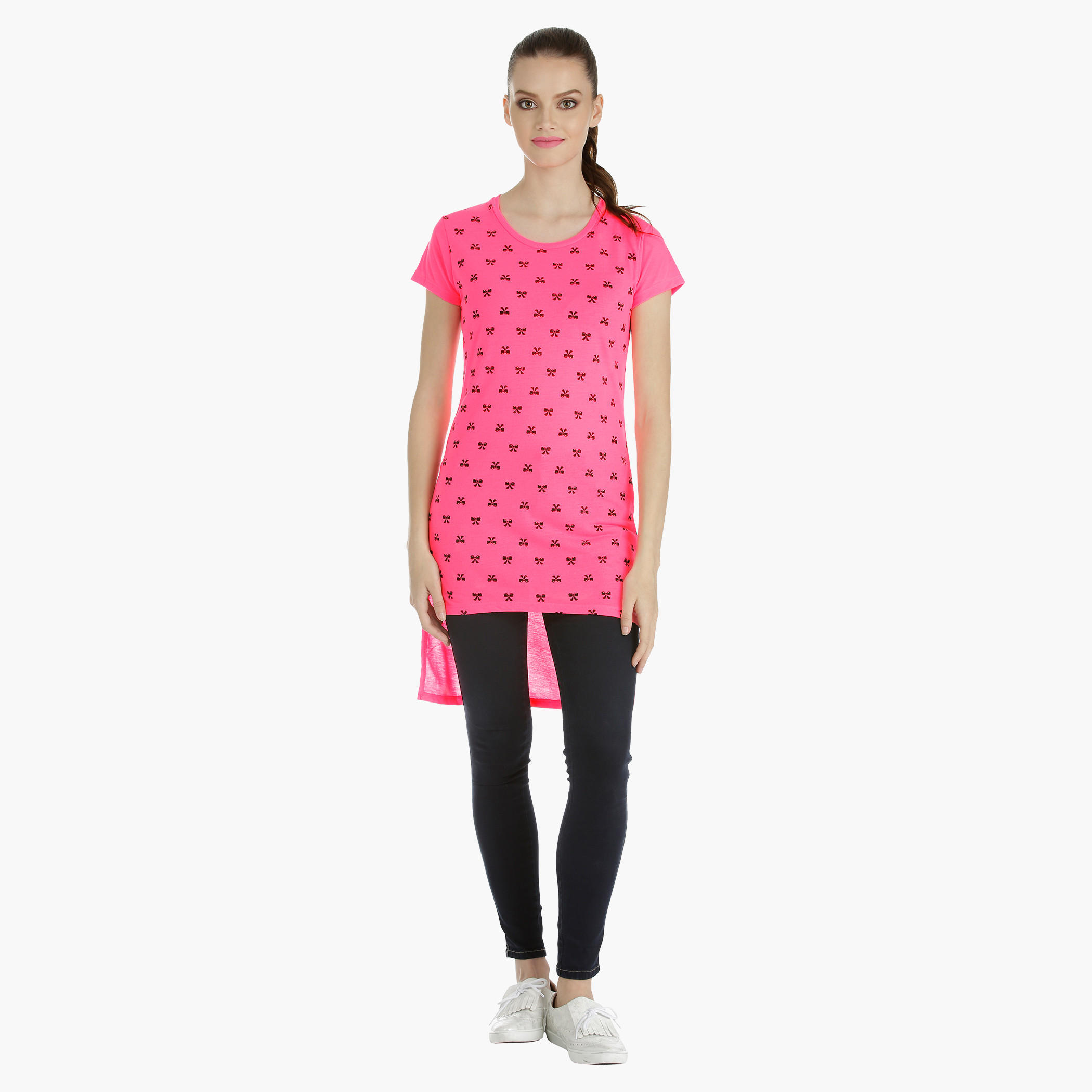 Barbie Asymmetrical T-shirt with Short Sleeves-women-clothing-tshirts-image-5