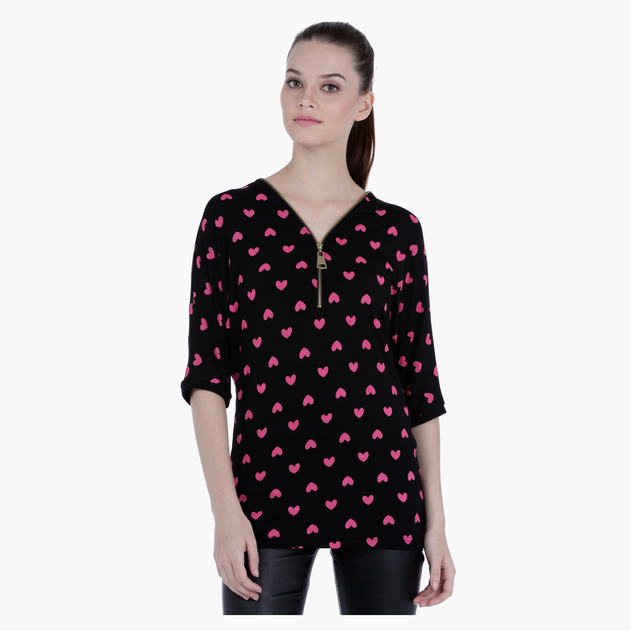 Barbie Tunic with Short Sleeves and All Over Print in Regular Fit-women-clothing-tshirts-image-1