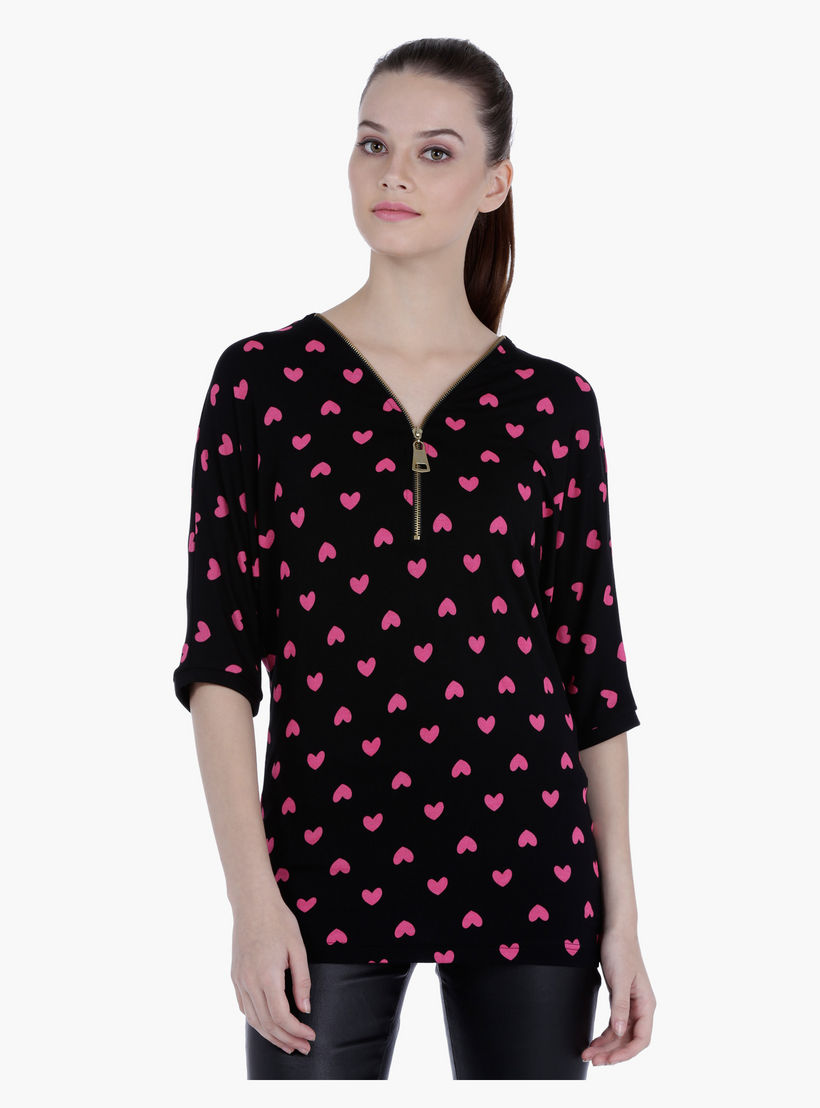 Barbie Tunic with Short Sleeves and All Over Print in Regular Fit-women-clothing-tshirts-image-1