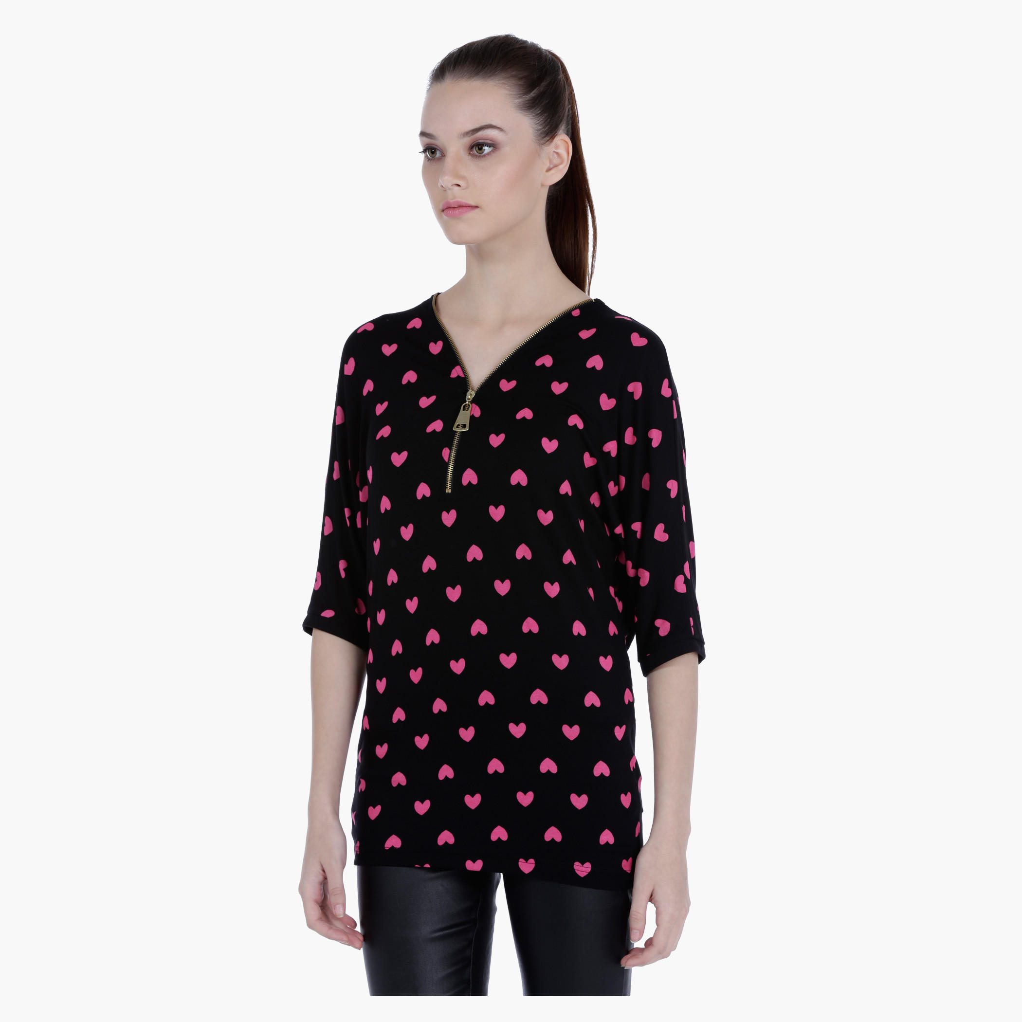 Barbie Tunic with Short Sleeves and All Over Print in Regular Fit-women-clothing-tshirts-image-3
