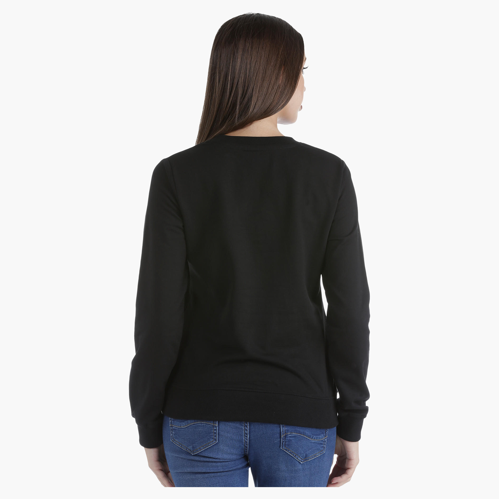 Barbie Print Cotton Sweatshirt with Long Sleeves in Regular Fit-women-winterwear-hoodiesandsweatshirts-sweatshirts-image-2