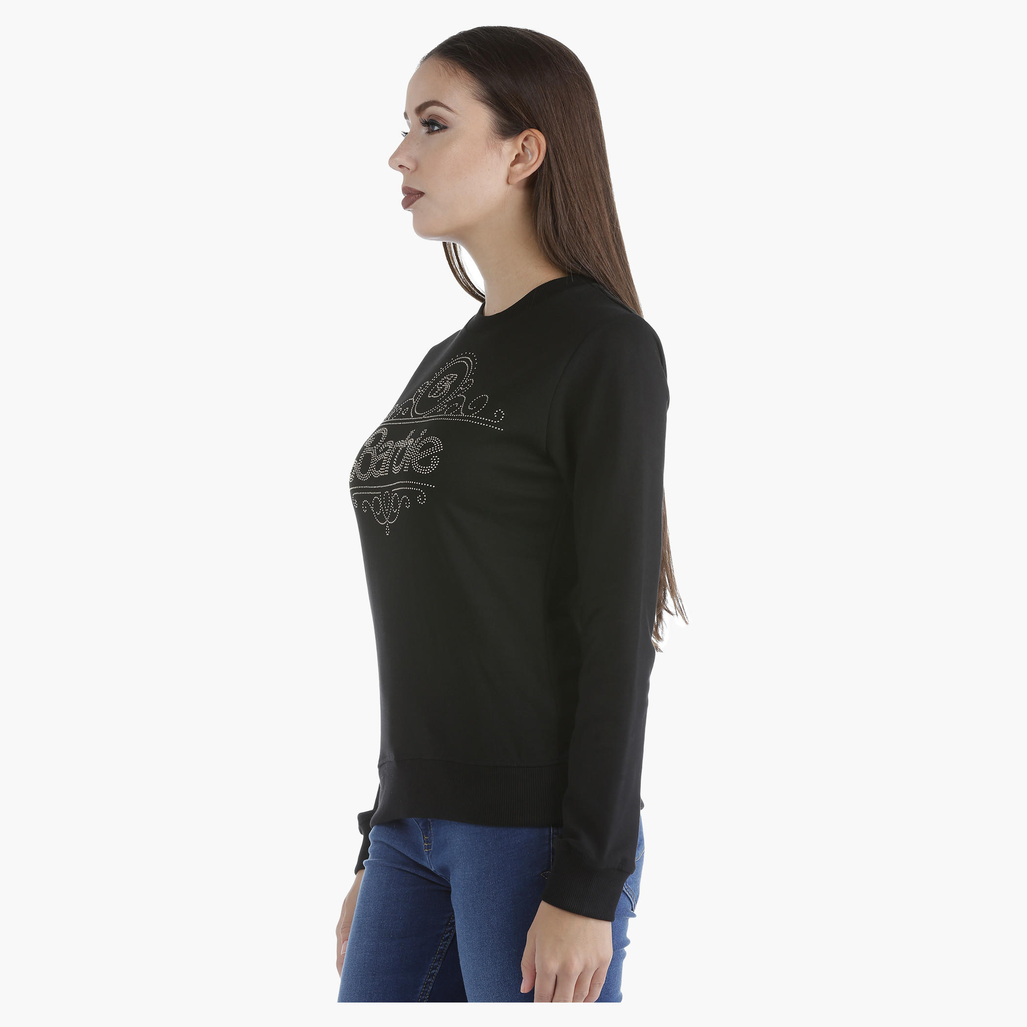 Barbie Print Cotton Sweatshirt with Long Sleeves in Regular Fit-women-winterwear-hoodiesandsweatshirts-sweatshirts-image-3