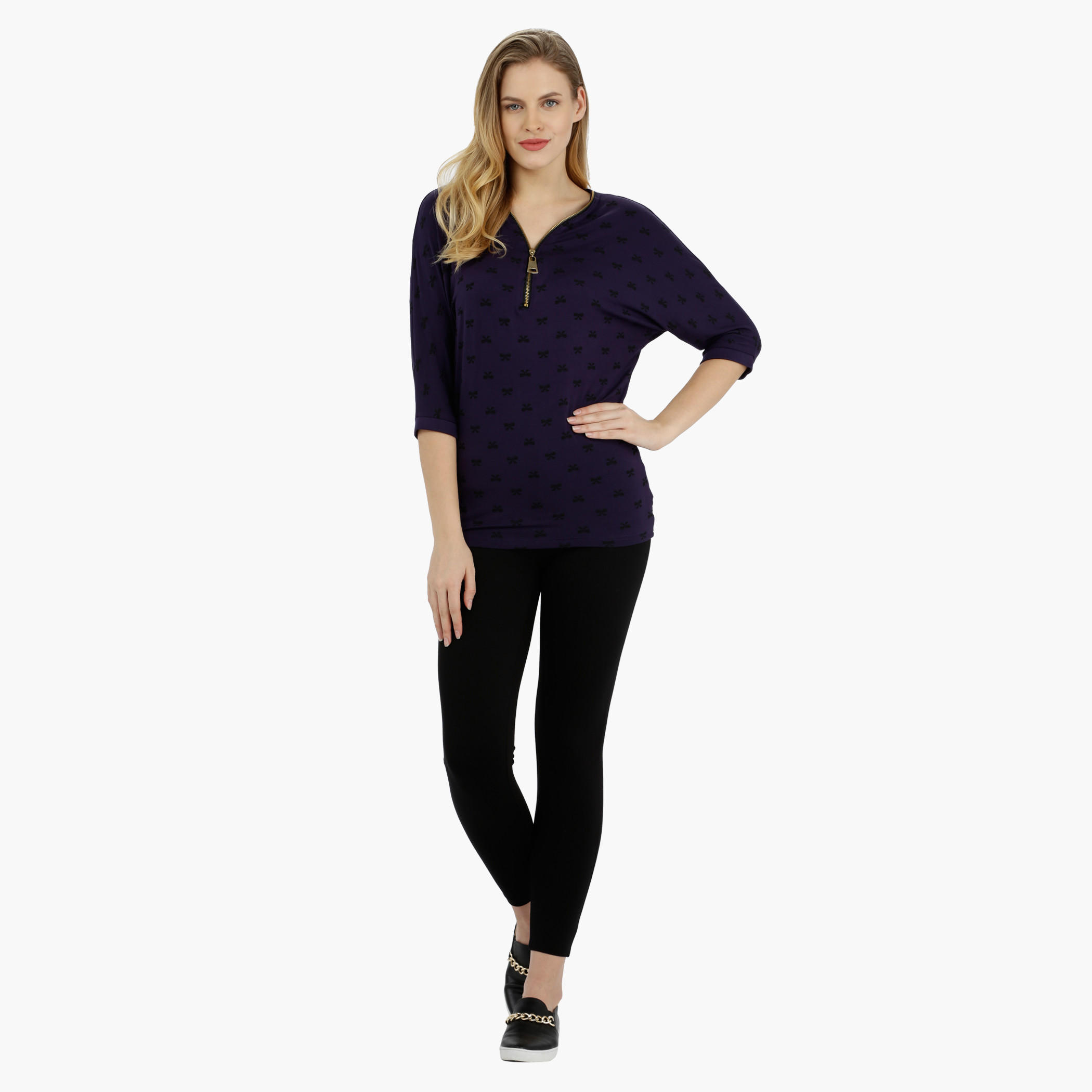 Barbie Printed Top with Zipper Detail-women-clothing-shirtsandblouses-blouses-image-5
