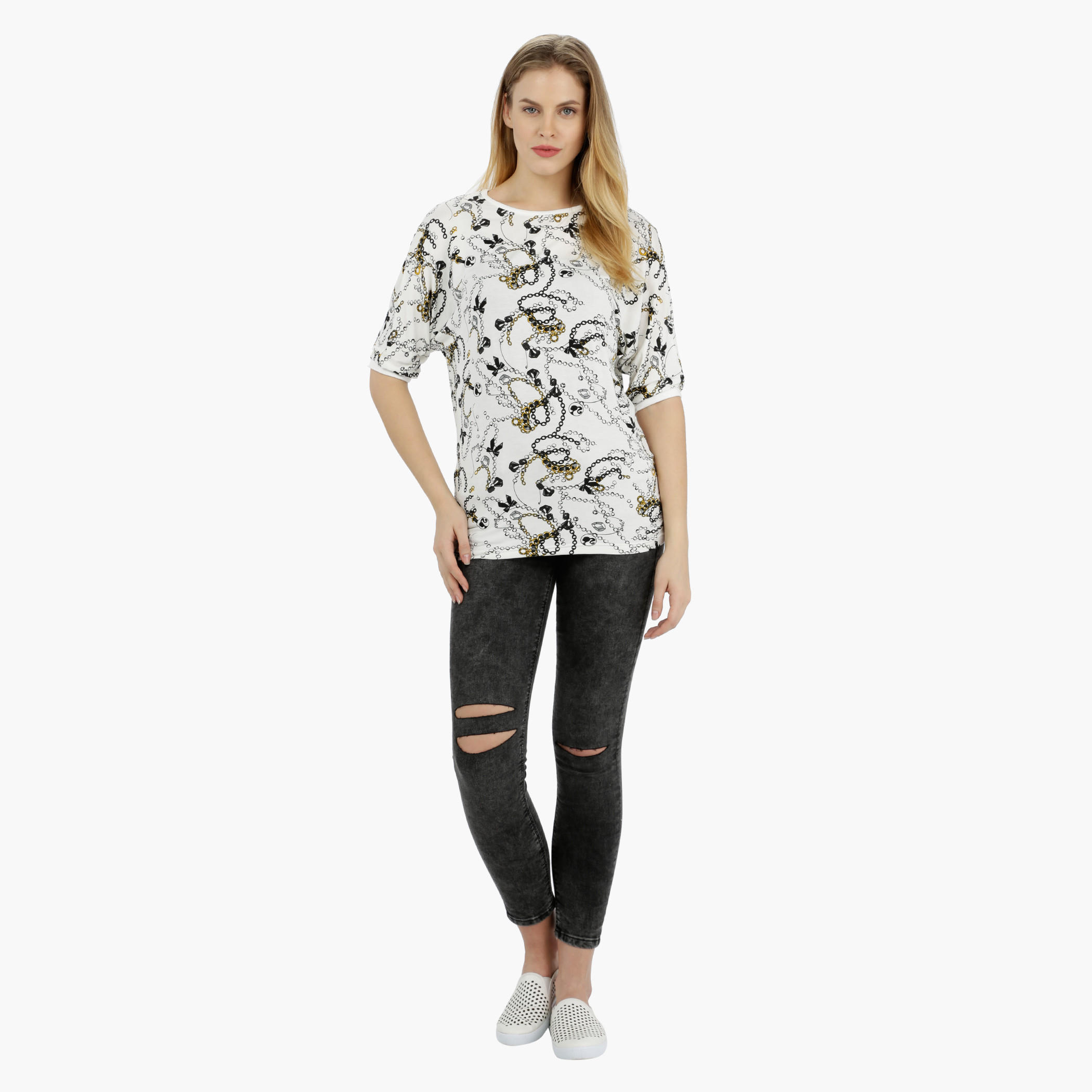 Barbie Printed Top with Short Sleeves-women-clothing-tshirts-image-5