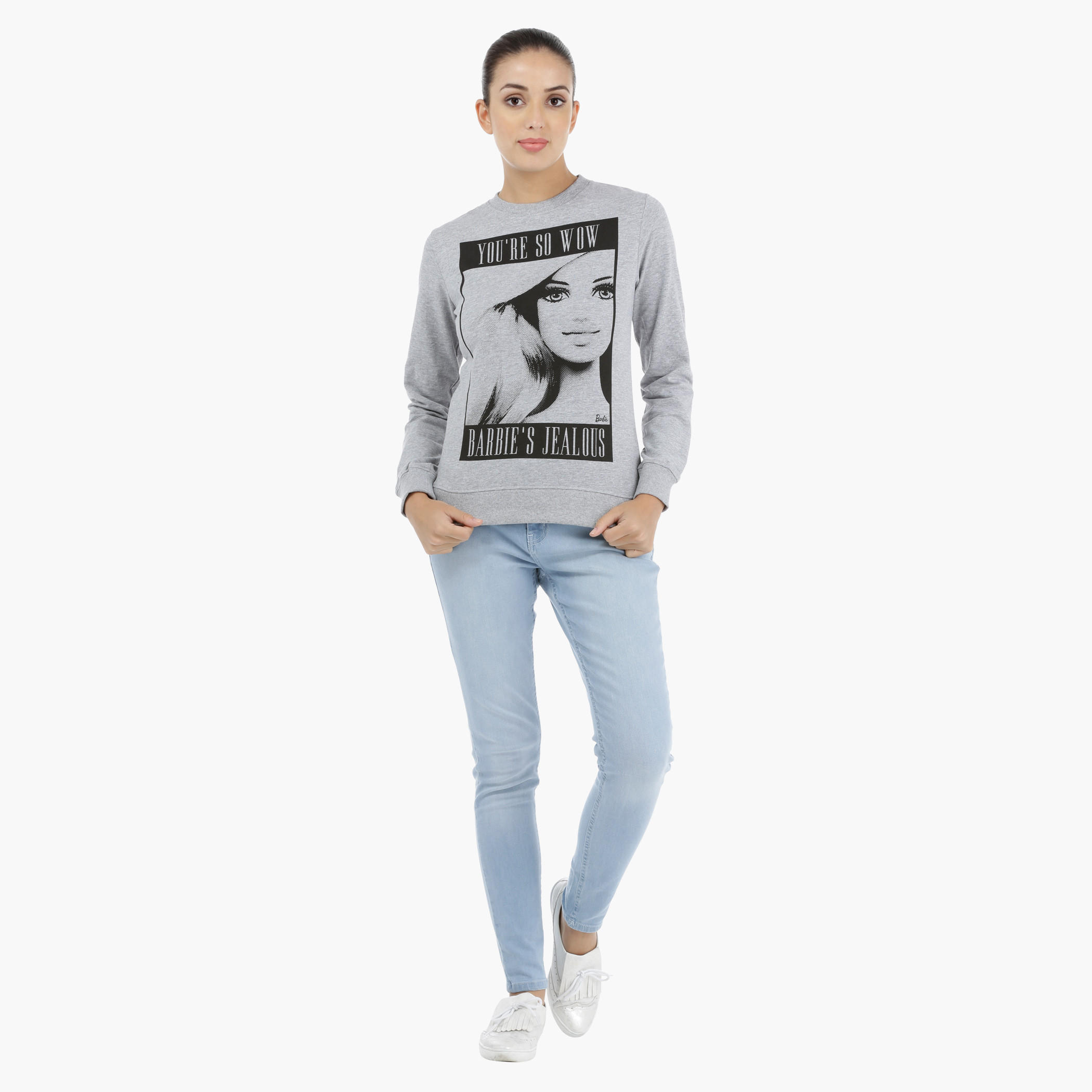 Barbie Graphic Print Sweatshirt with Long Sleeves-women-winterwear-hoodiesandsweatshirts-sweatshirts-image-5