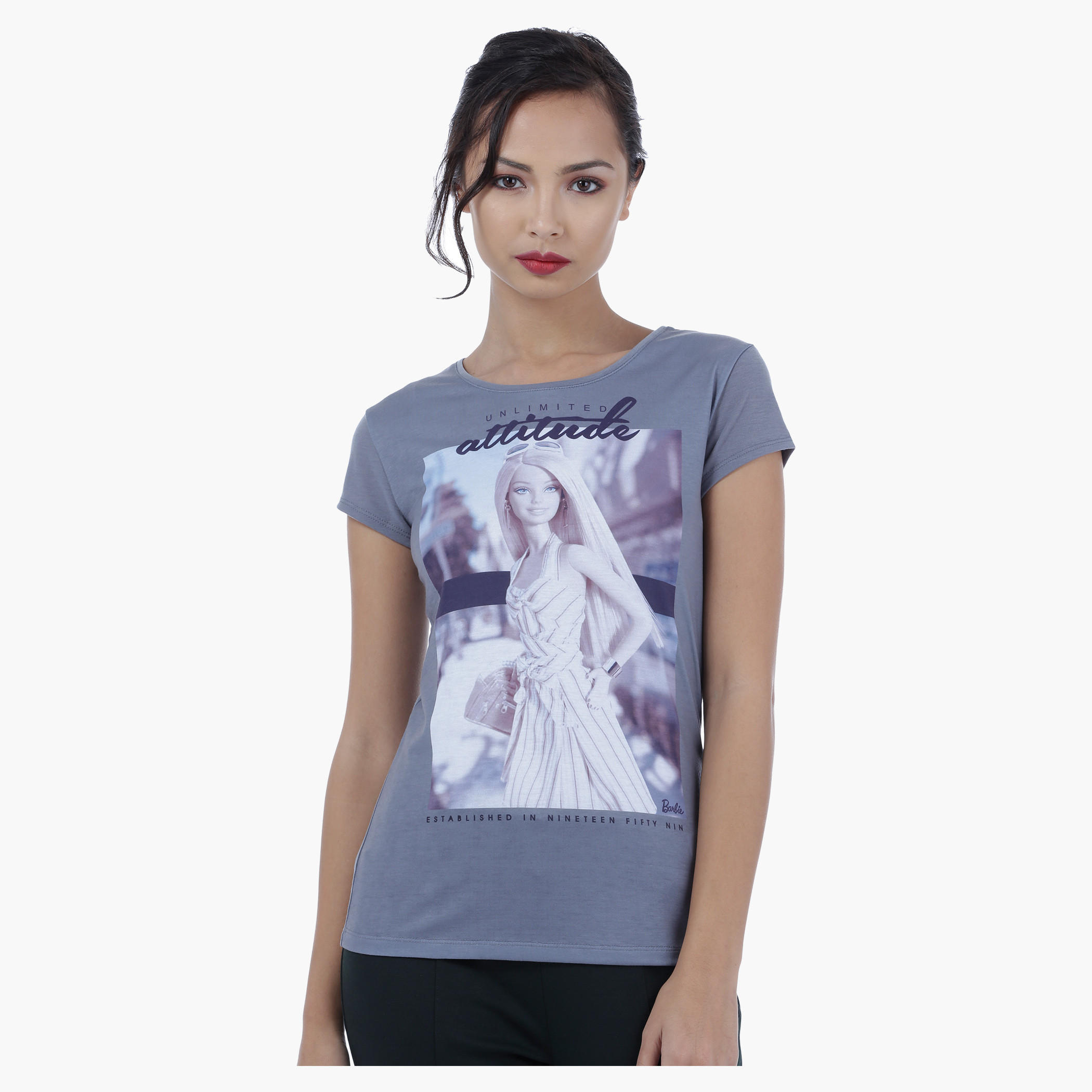 Barbie Printed T-Shirt with Short Sleeves-women-clothing-tshirts-image-1