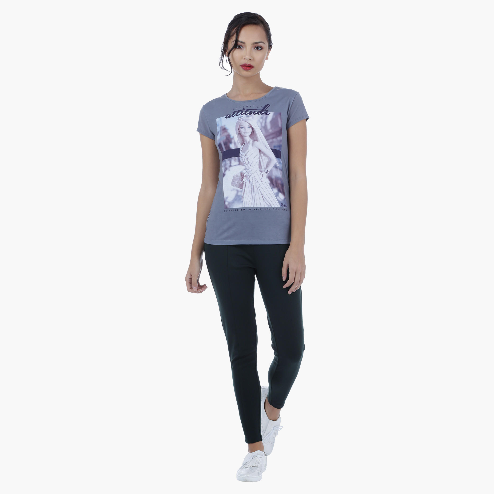 Barbie Printed T-Shirt with Short Sleeves-women-clothing-tshirts-image-5