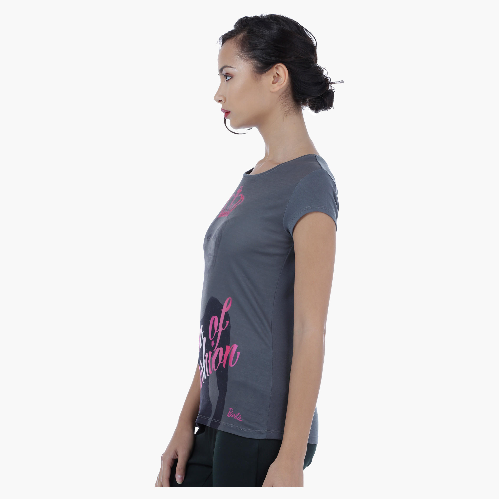 Barbie Printed T-Shirt with Short Sleeves-women-clothing-tshirts-image-3