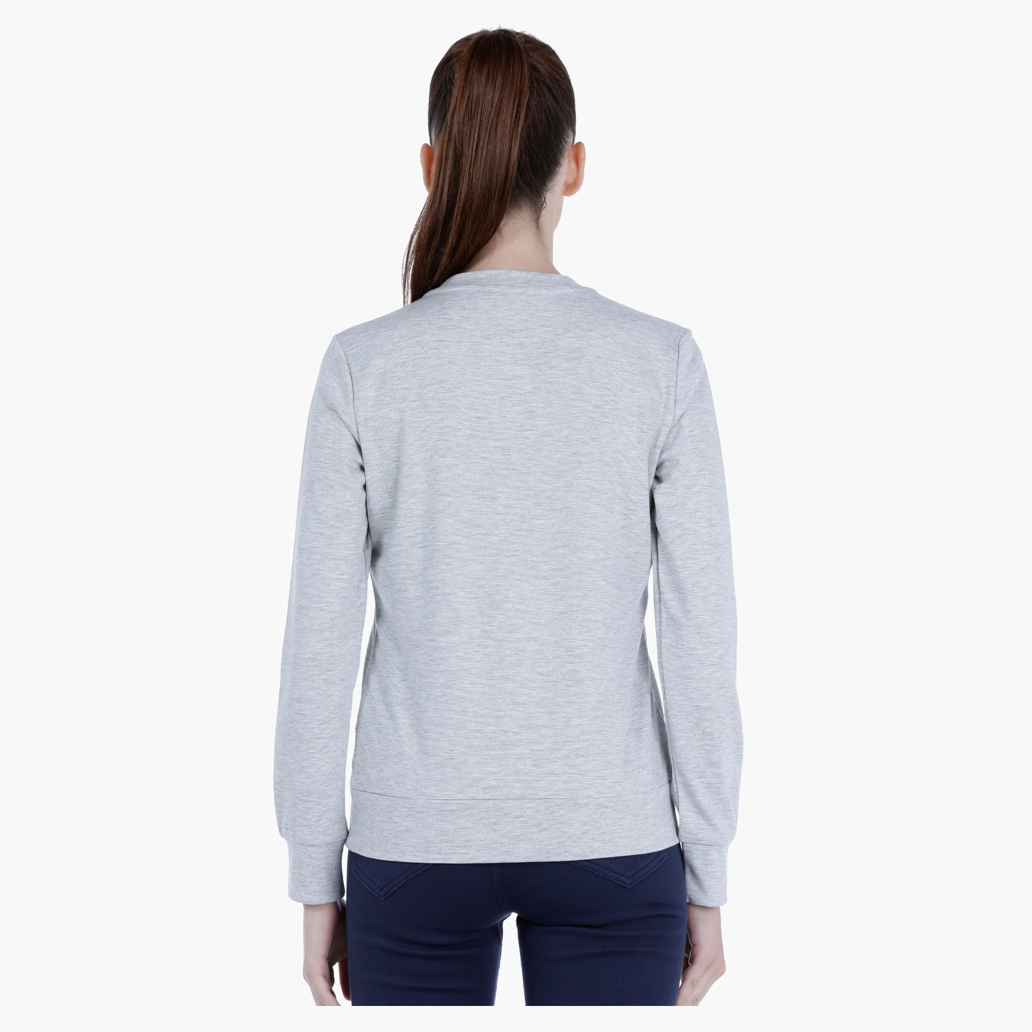 Barbie Print Melange Sweatshirt with Long Sleeves-women-winterwear-hoodiesandsweatshirts-sweatshirts-image-2