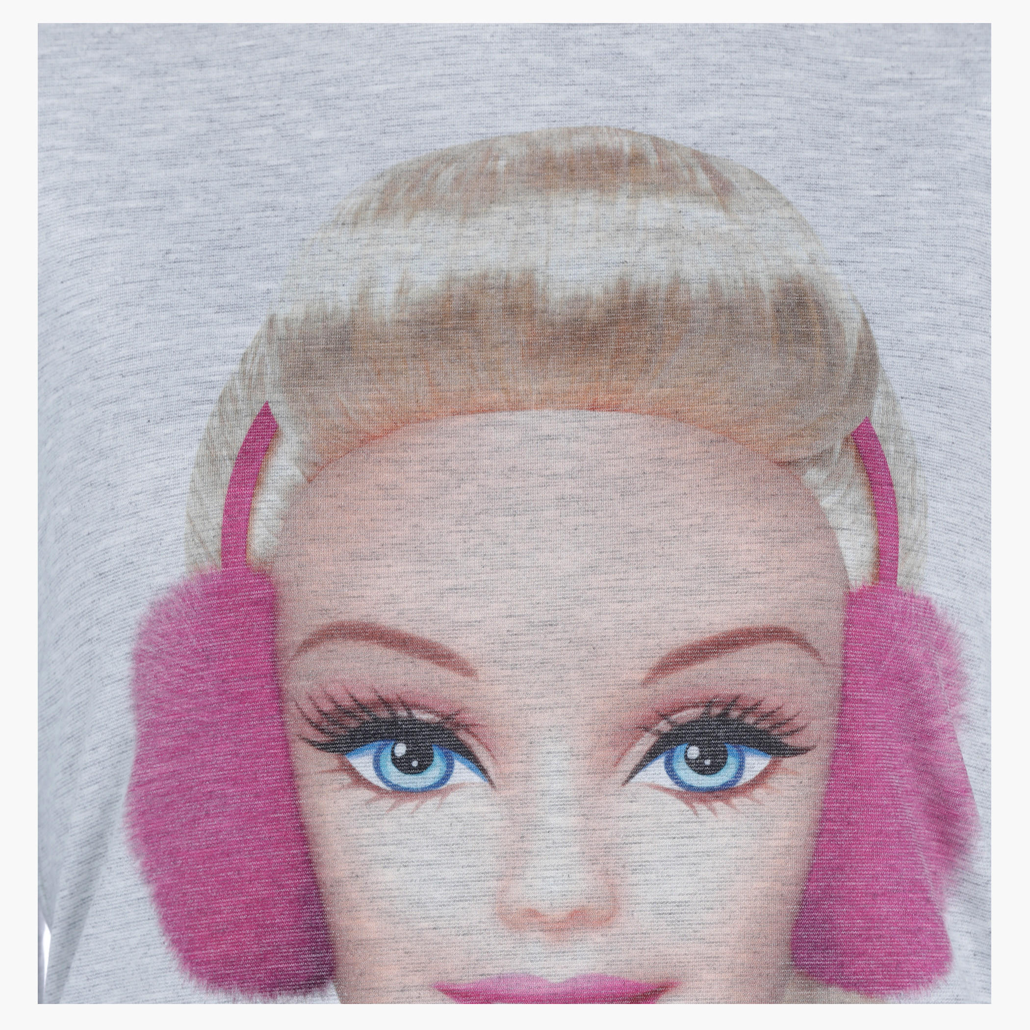 Barbie Print Melange Sweatshirt with Long Sleeves-women-winterwear-hoodiesandsweatshirts-sweatshirts-image-4