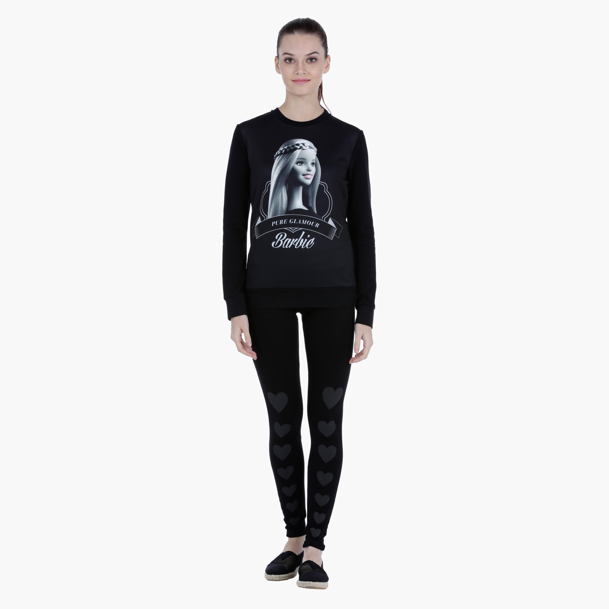 Barbie Print Sweatshirt with Long Sleeves-women-winterwear-hoodiesandsweatshirts-sweatshirts-image-5