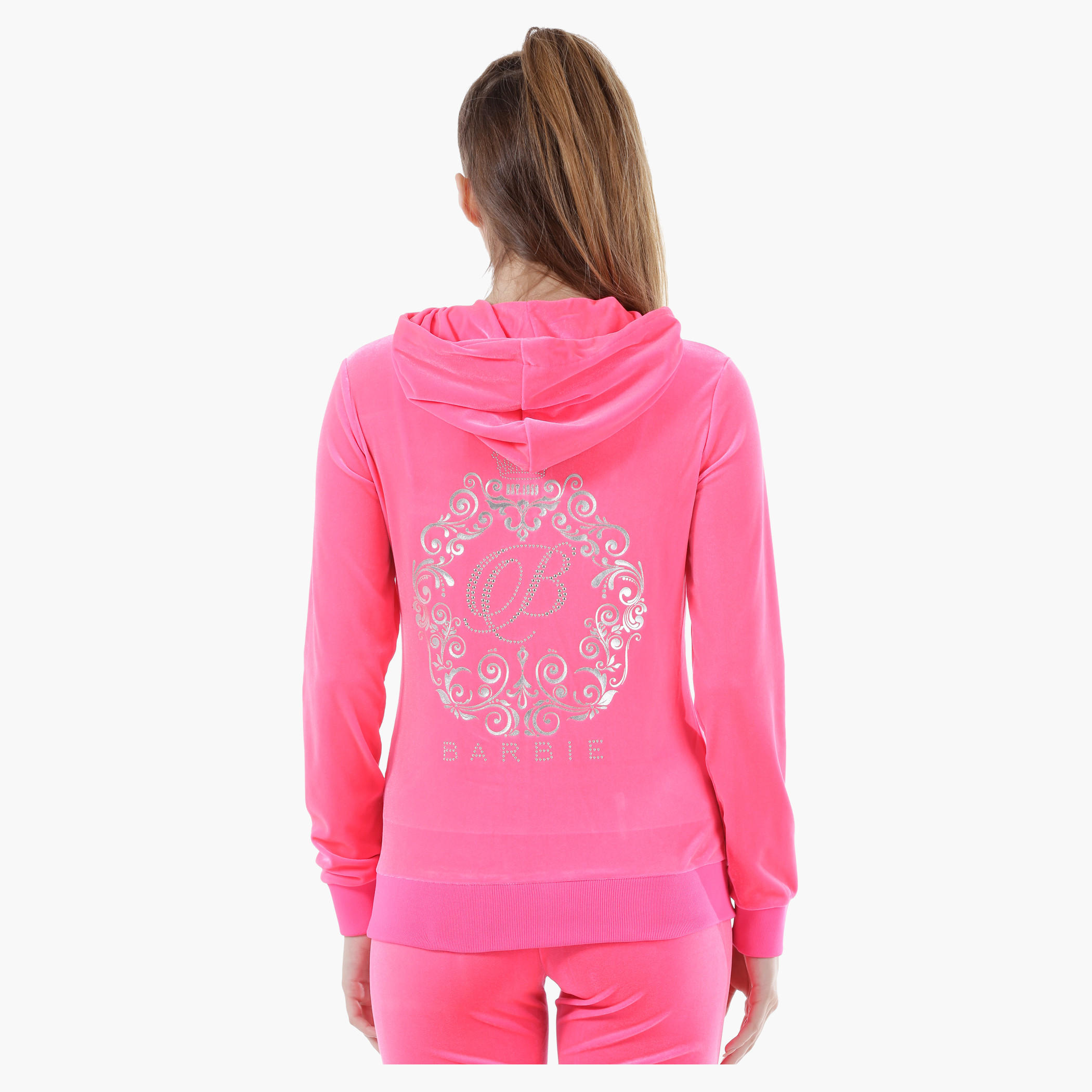 Barbie Printed Jacket in Regular Fit-women-winterwear-hoodiesandsweatshirts-sweatshirts-image-2