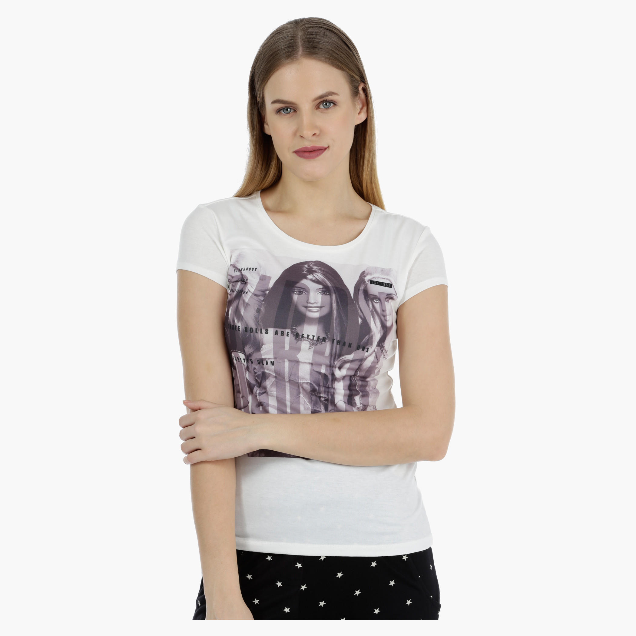 Barbie Photographic Print Short-sleeved T-shirt-women-clothing-tshirts-image-1