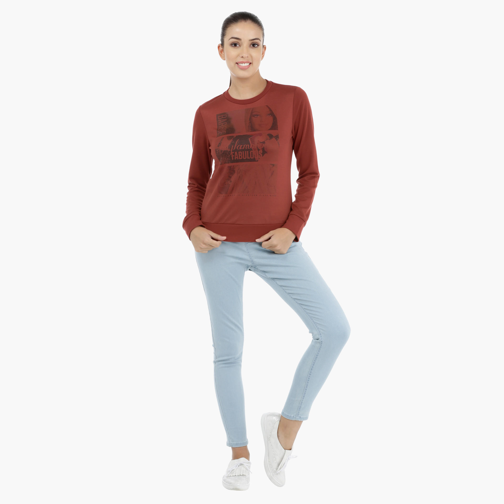 Barbie Graphic Print Sweatshirt with Long Sleeves-women-winterwear-hoodiesandsweatshirts-sweatshirts-image-5