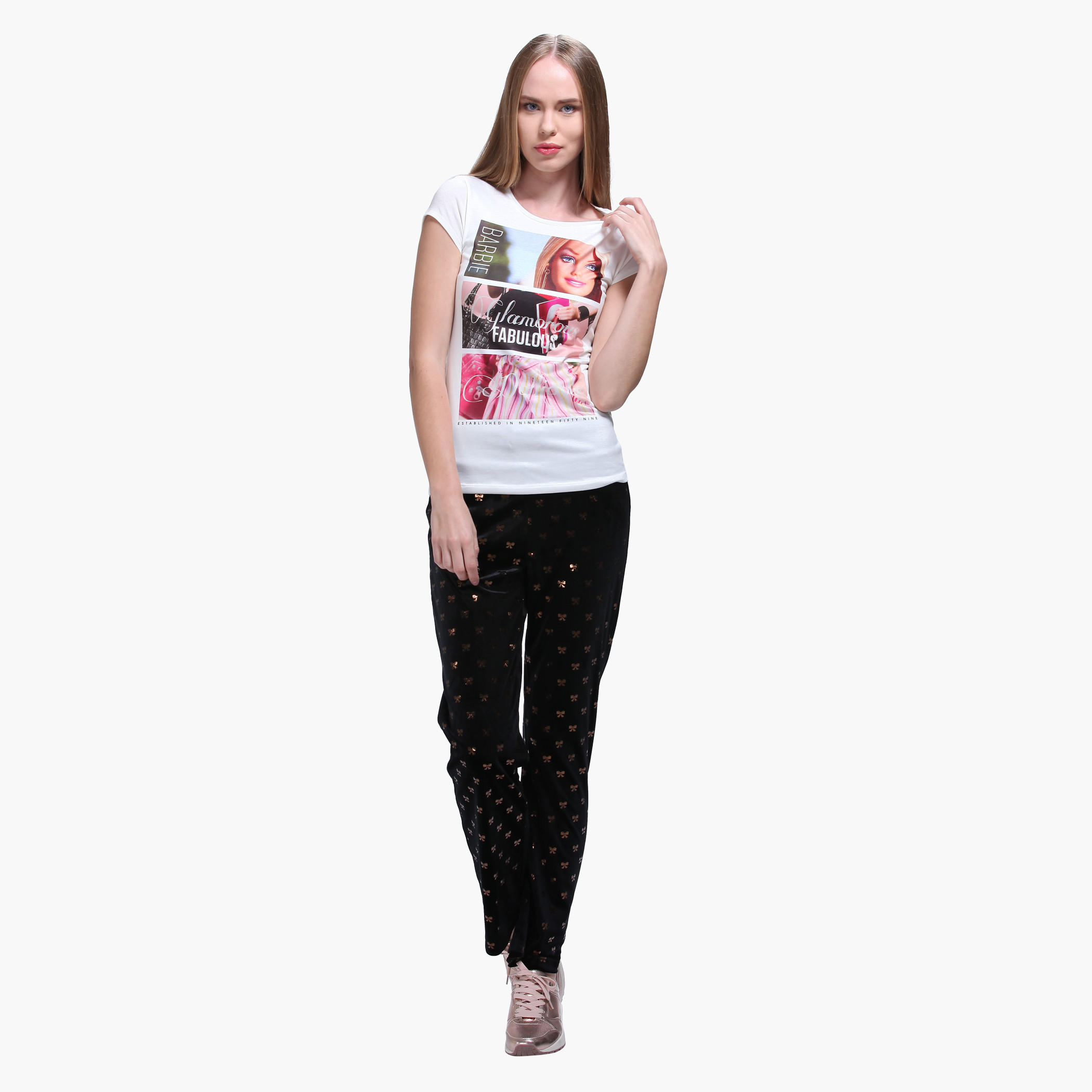 Barbie Printed T-shirt with Short Sleeves-women-clothing-tshirts-image-5