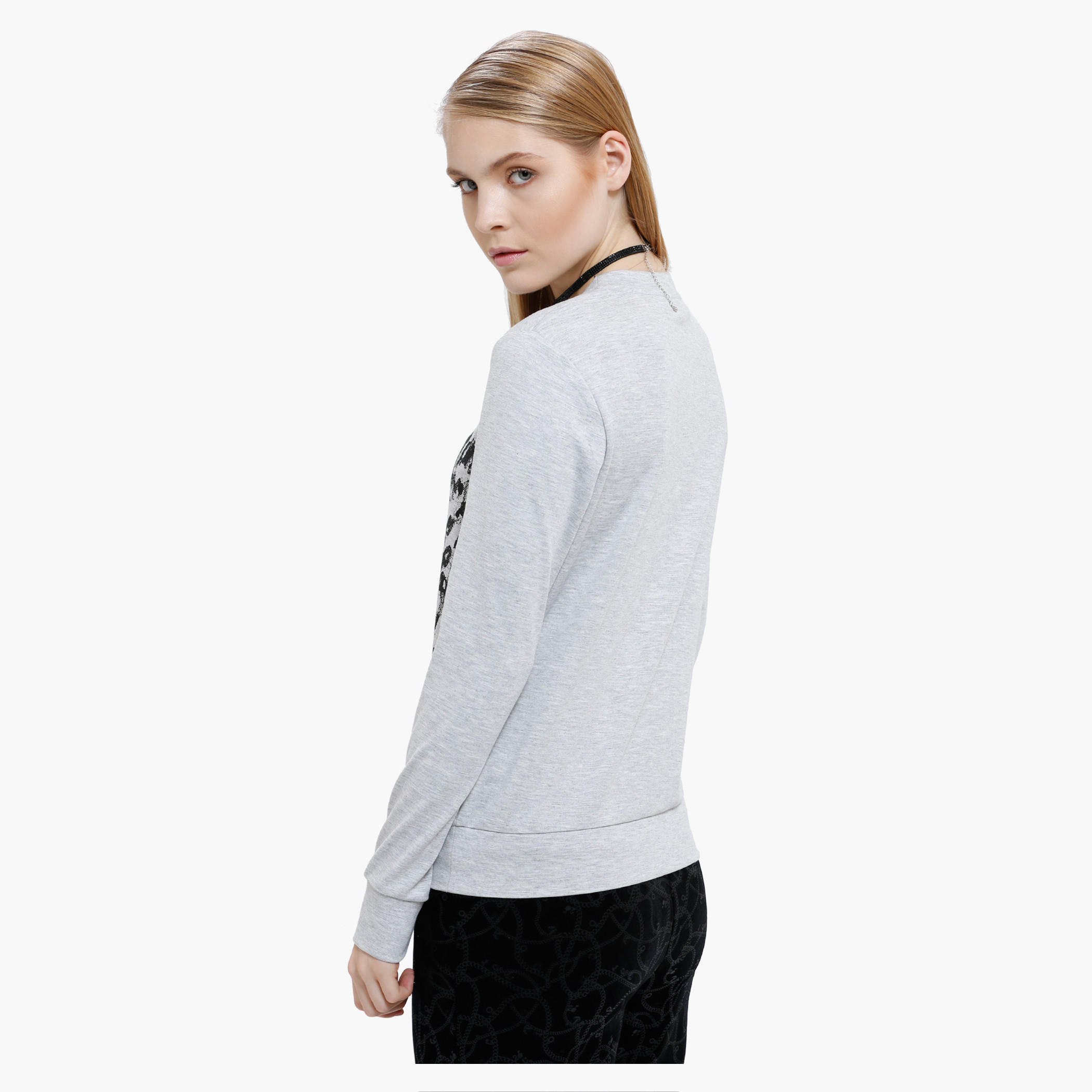 Barbie Print Sweatshirt with Round Neck and Long Sleeves-women-winterwear-hoodiesandsweatshirts-sweatshirts-image-2