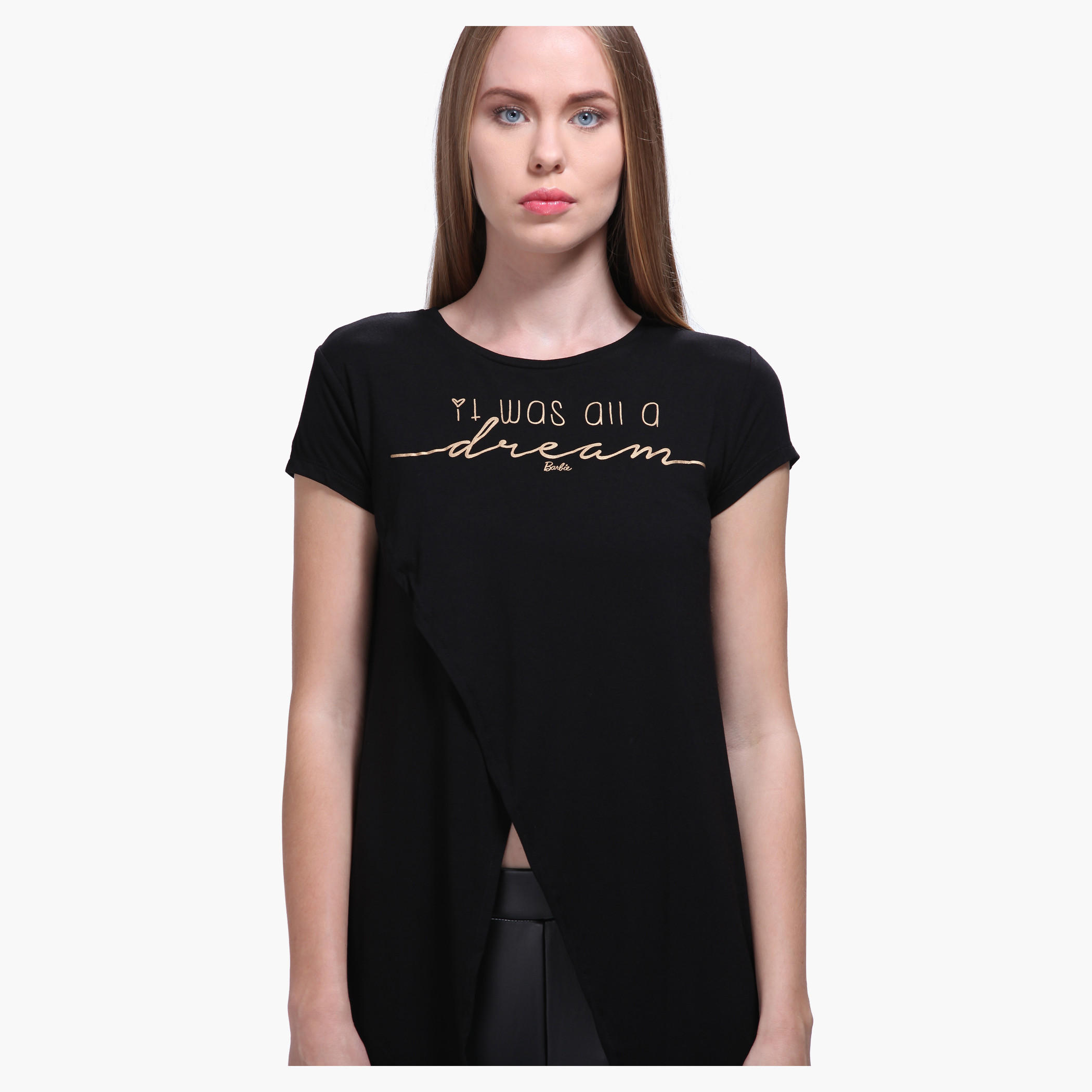 Barbie Printed T-Shirt with Short Sleeves-women-clothing-tshirts-image-4