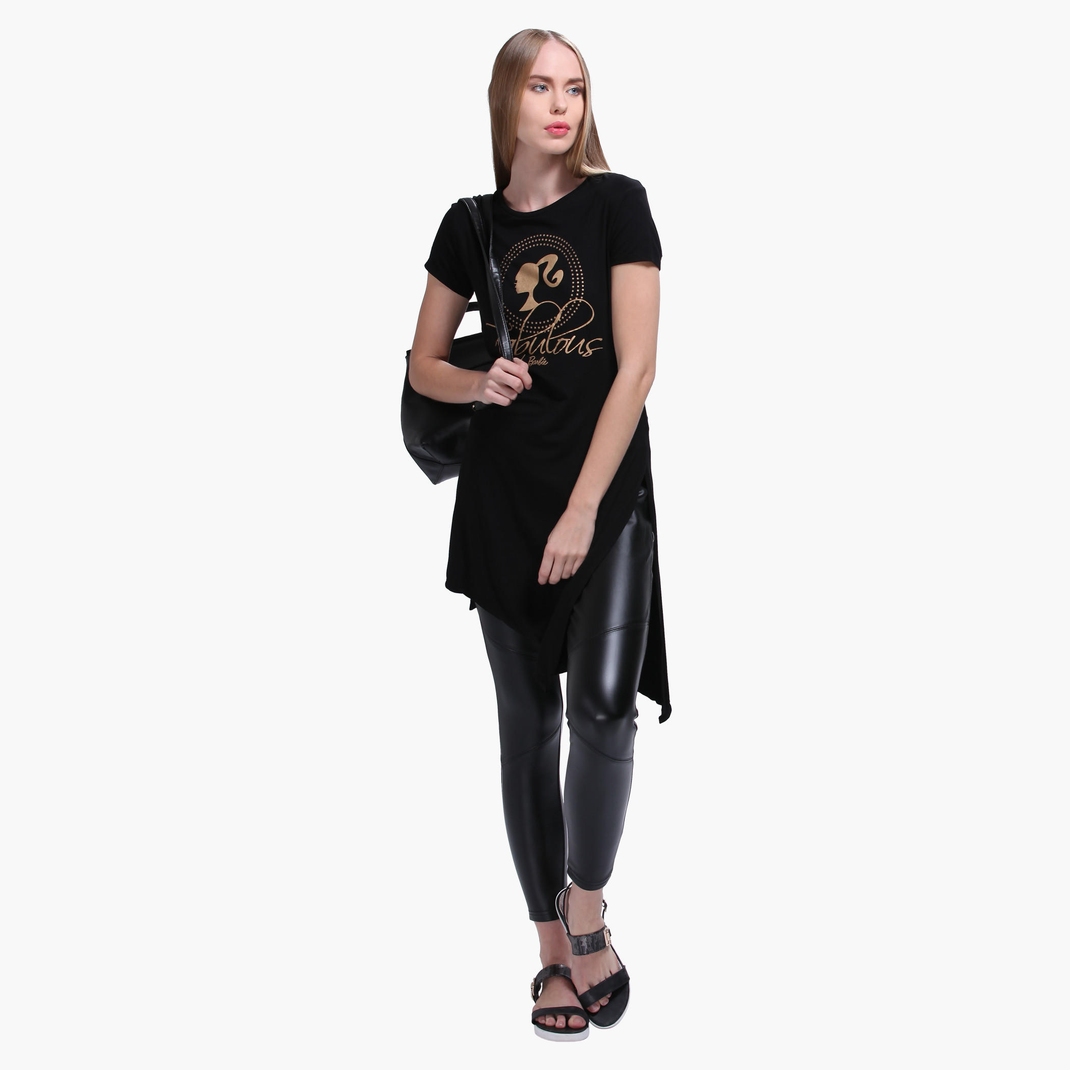 Barbie Printed T-Shirt with Short Sleeves-women-clothing-tshirts-image-5