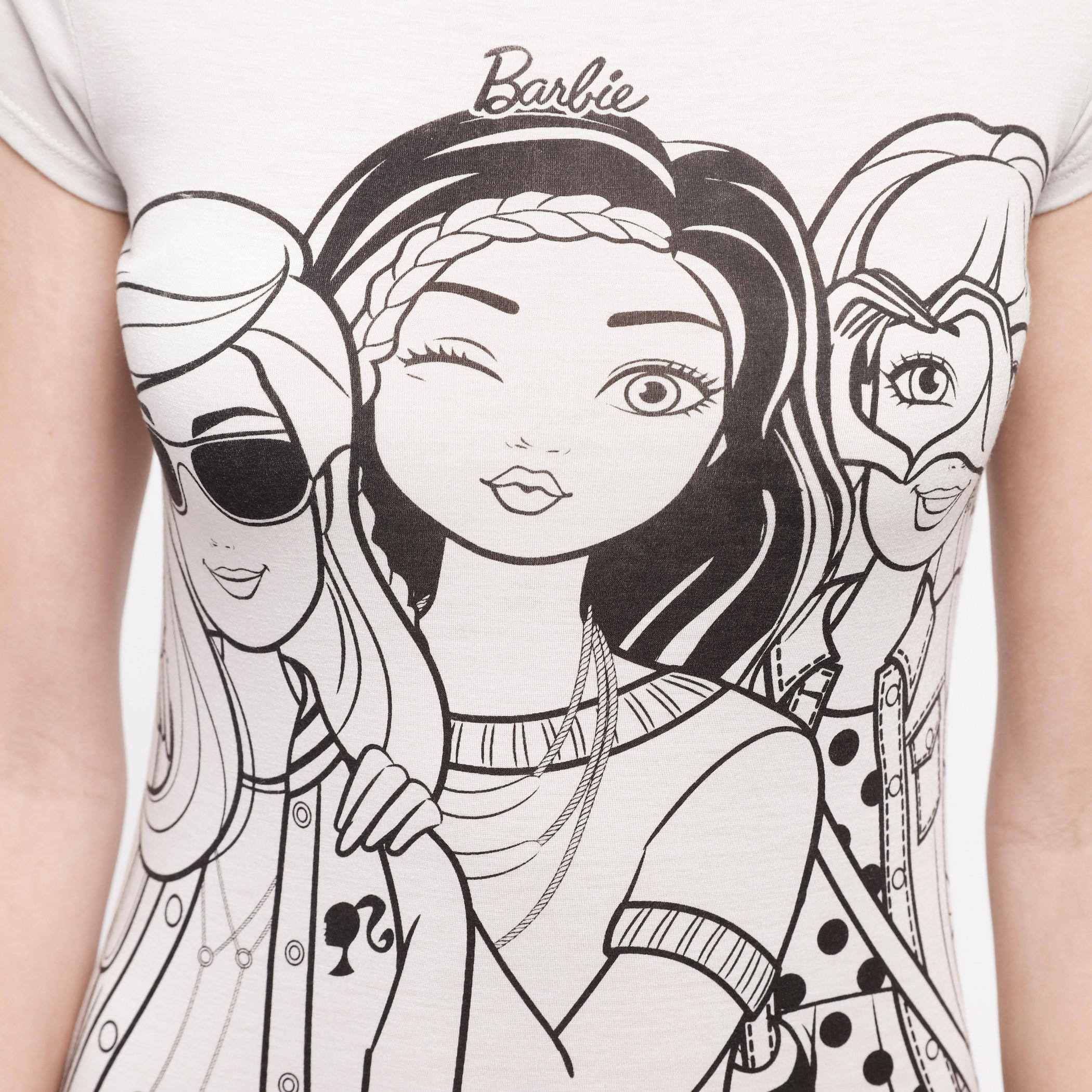 Barbie Printed T-Shirt with Short Sleeves and Round Neck-women-clothing-tshirts-image-4
