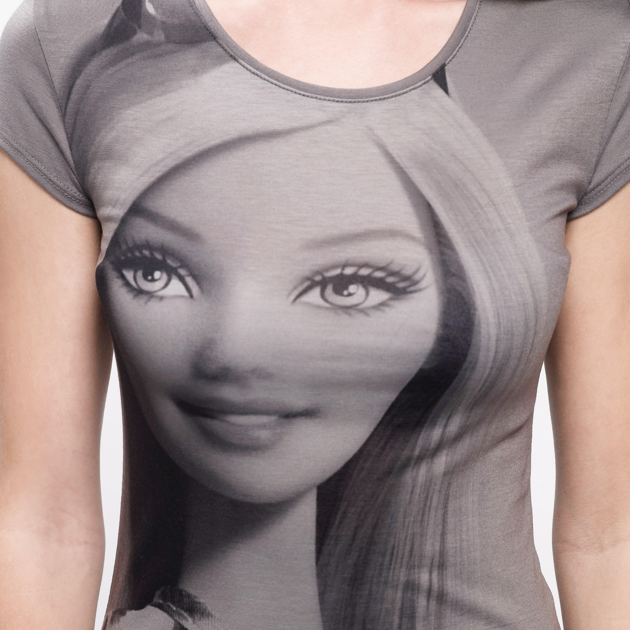 Barbie Printed T-Shirt with Short Sleeves and Round Neck-women-clothing-tshirts-image-4