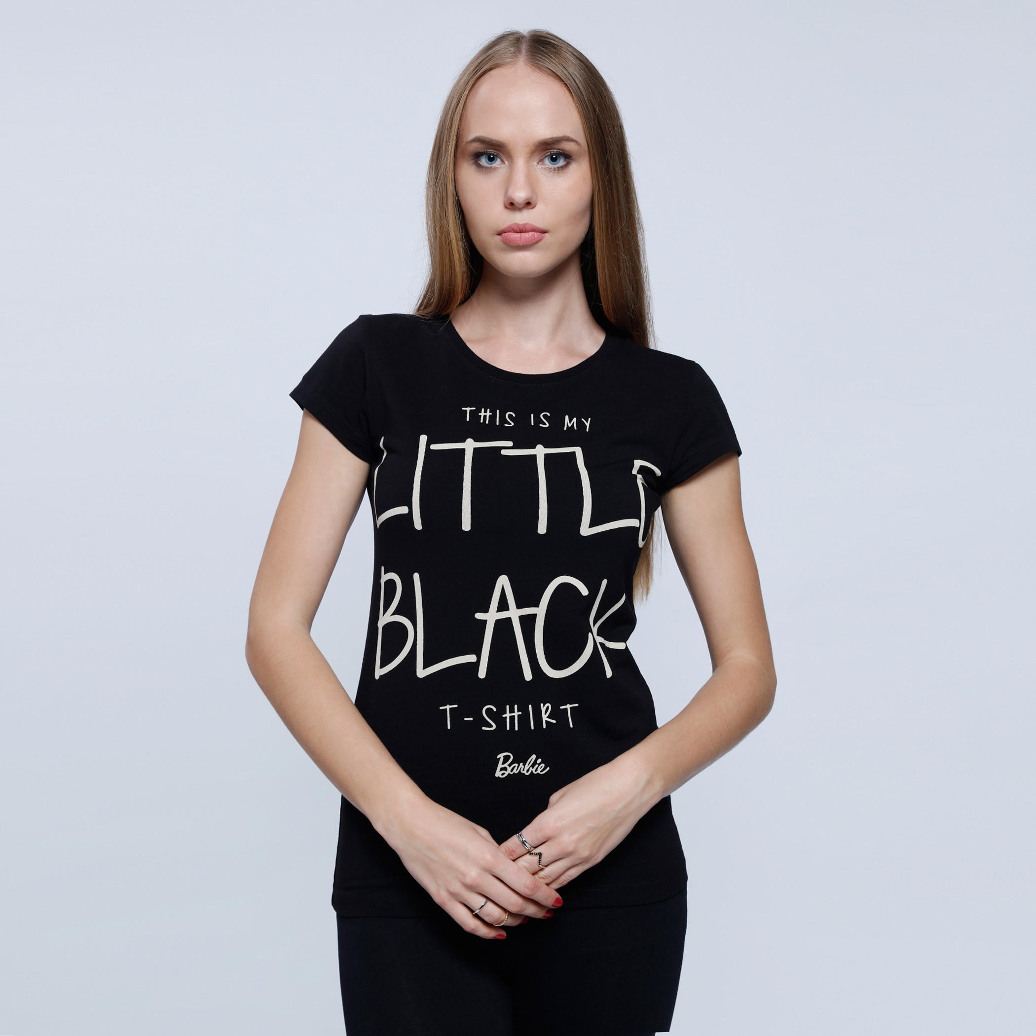 Barbie Printed T-Shirt with Round Neck and Short Sleeves-women-clothing-tshirts-image-5