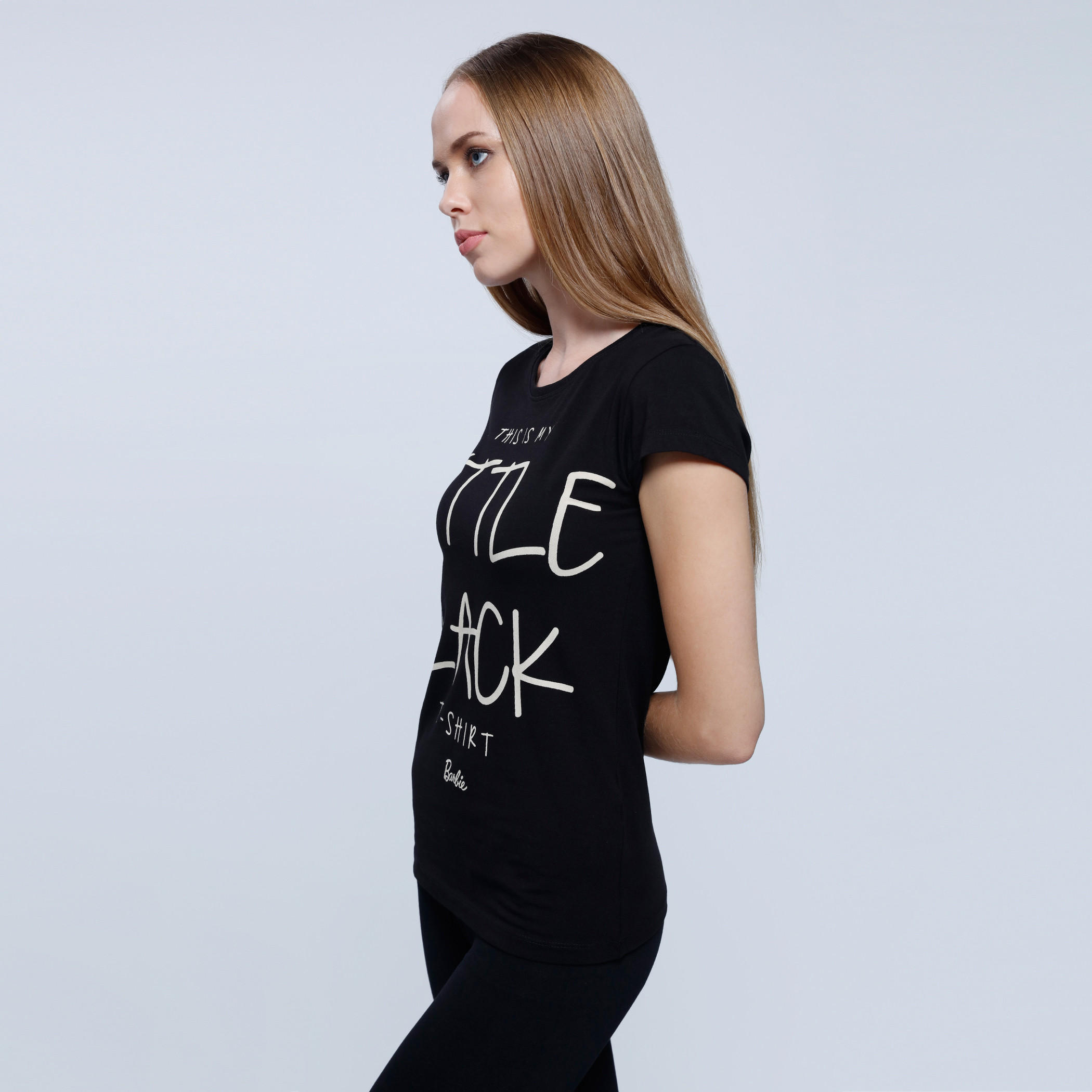 Barbie Printed T-Shirt with Round Neck and Short Sleeves-women-clothing-tshirts-image-3
