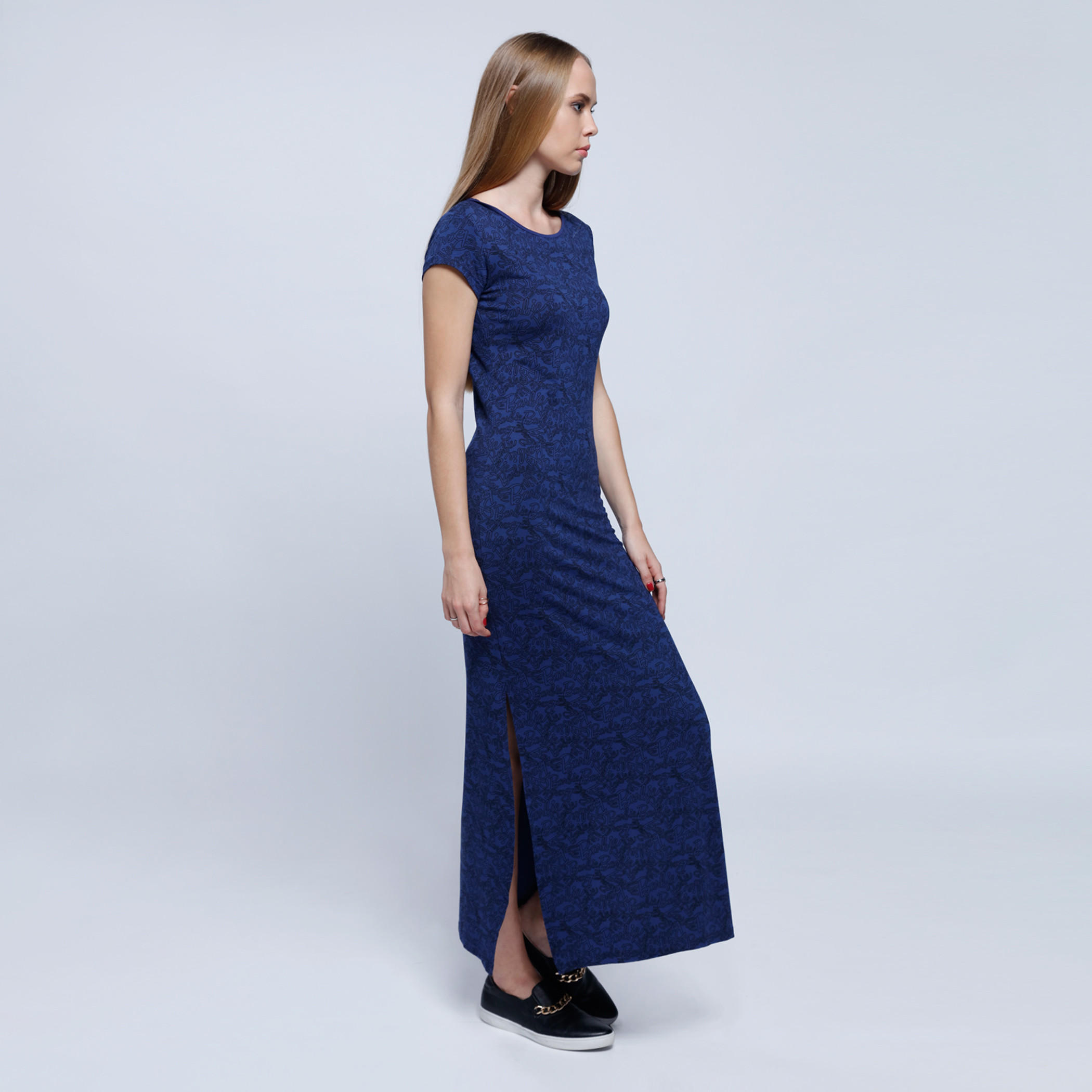 Barbie Printed Ankle Length Dress with Round Neck and Side Slits-women-clothing-dresses-image-3