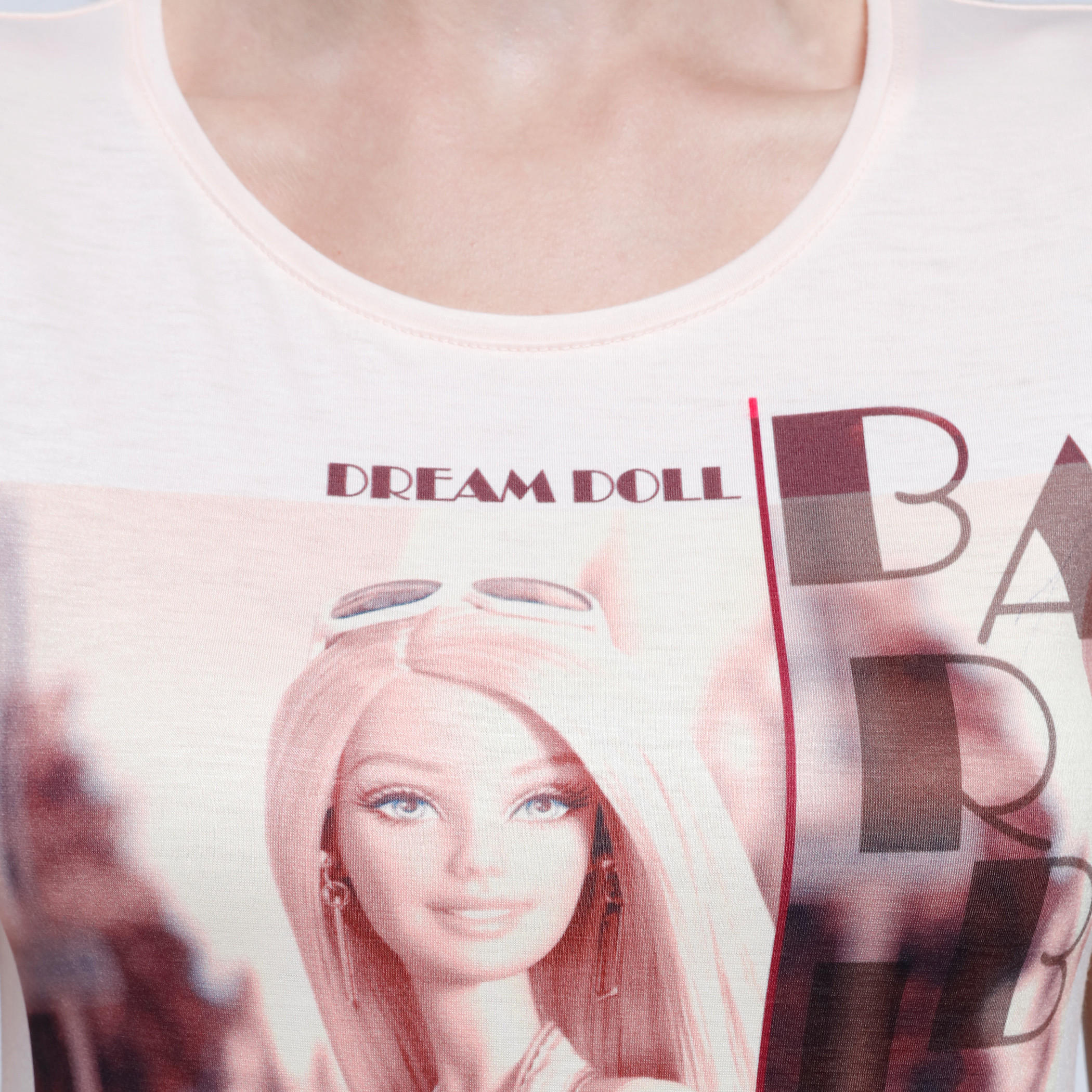 Barbie Printed T-Shirt with Round Neck and Short Sleeves-women-clothing-tshirts-image-4