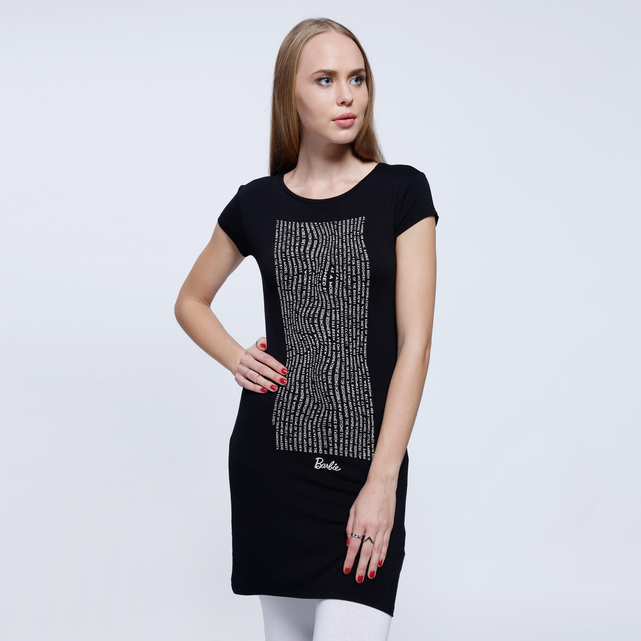 Barbie Printed Top with Round Neck and Short Sleeves-women-clothing-tshirts-image-1