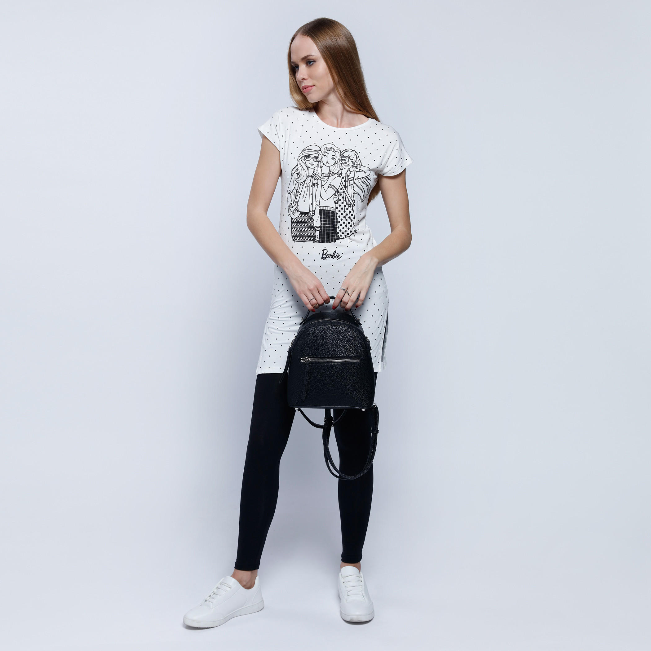 Barbie Printed Long Top with Short Sleeves and Side Slit-women-clothing-tshirts-image-5