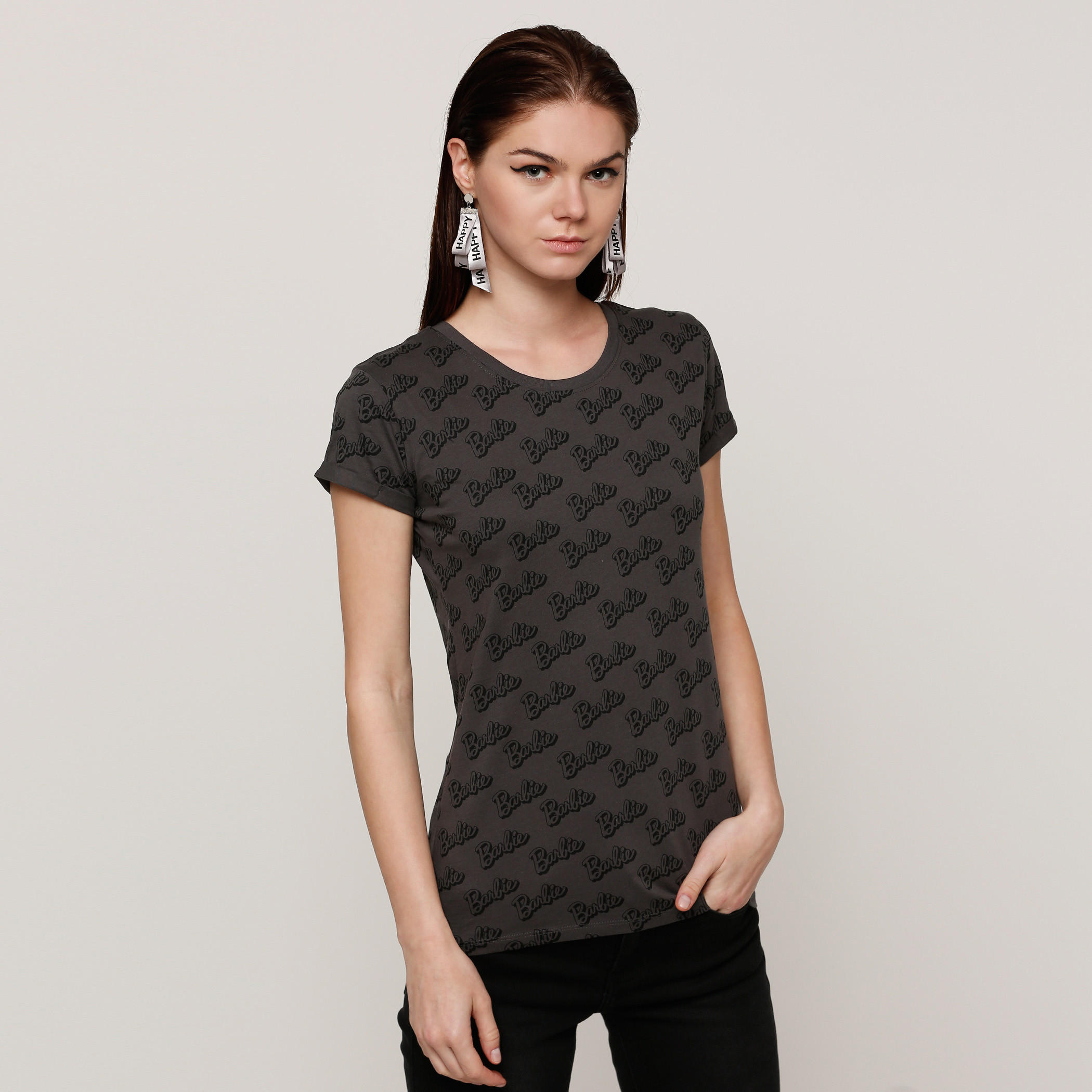 Barbie Printed Round Neck T-Shirt-women-clothing-tshirts-image-1