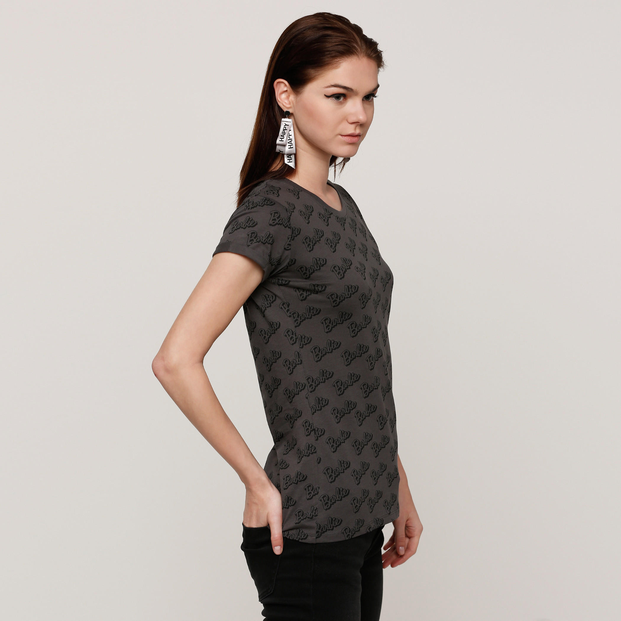 Barbie Printed Round Neck T-Shirt-women-clothing-tshirts-image-3