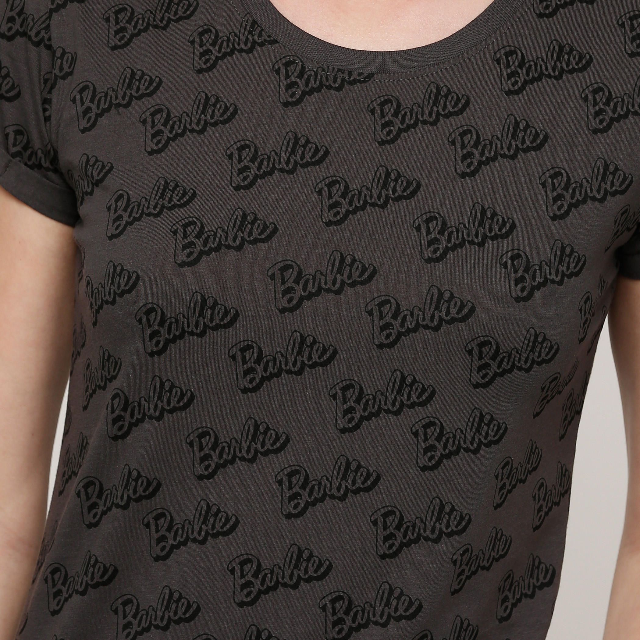 Barbie Printed Round Neck T-Shirt-women-clothing-tshirts-image-4