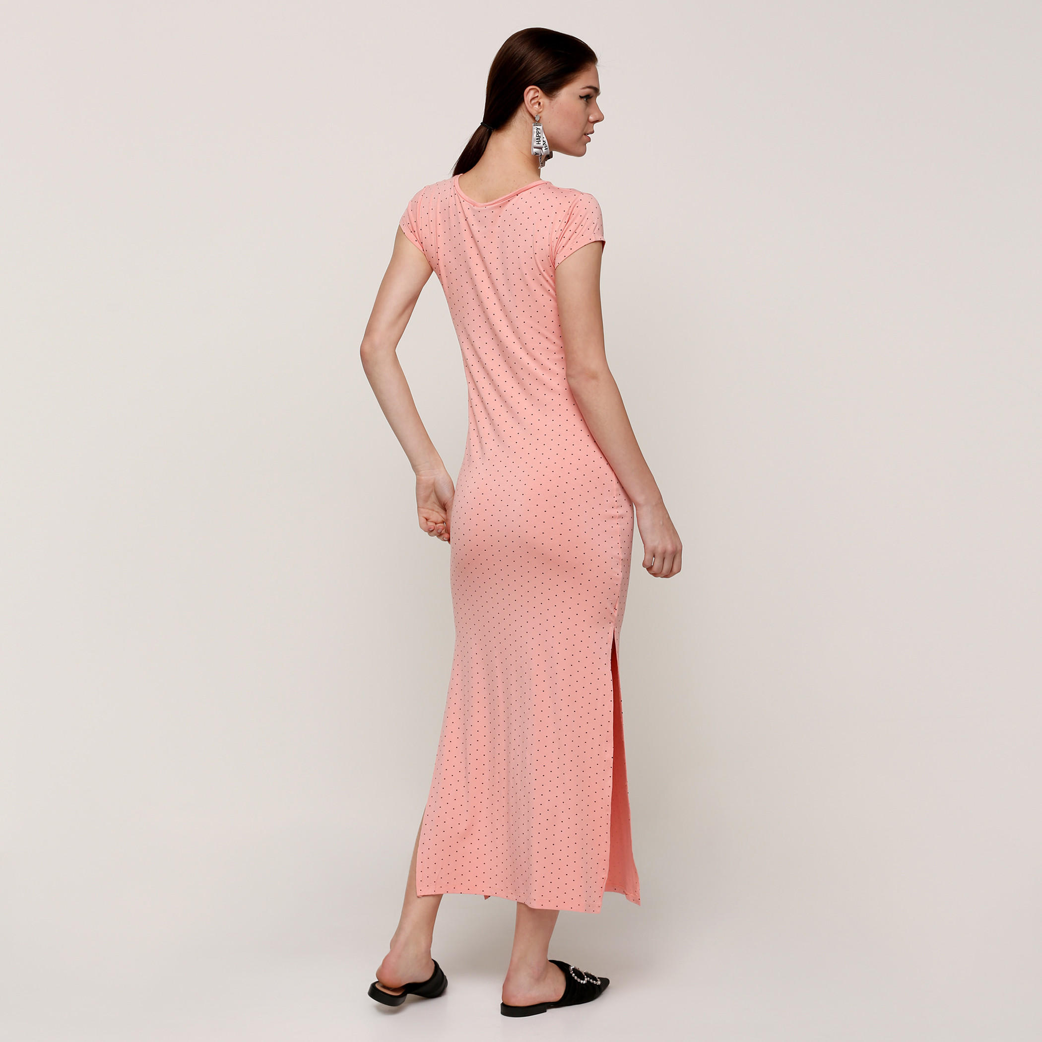 Barbie Embellished Round Neck Maxi Dress with Cap Sleeves-women-clothing-dresses-image-2