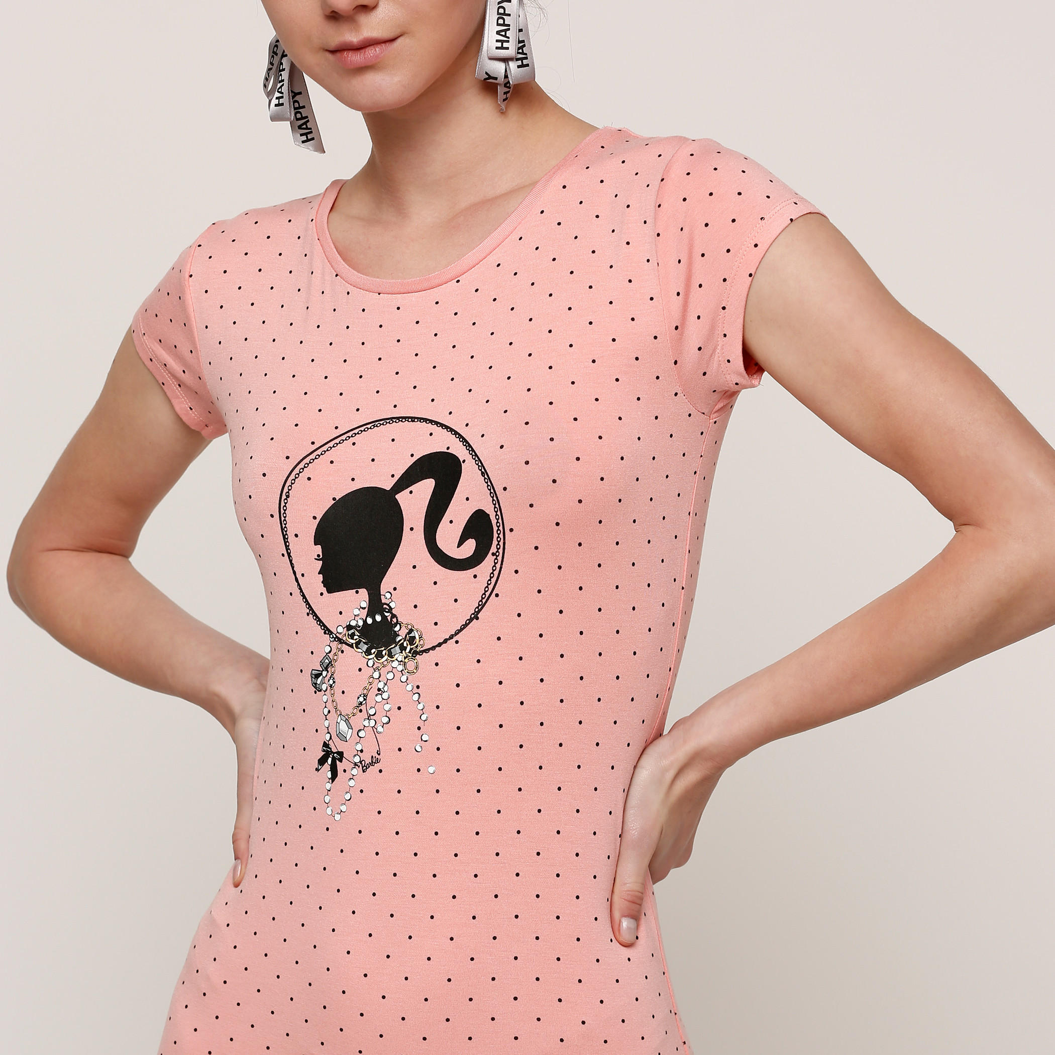 Barbie Embellished Round Neck Maxi Dress with Cap Sleeves-women-clothing-dresses-image-4