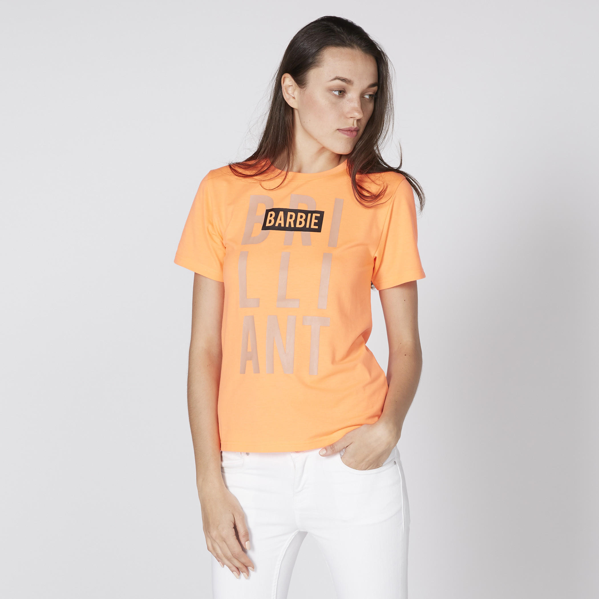 Barbie Printed T-Shirt with Round Neck and Short Sleeves-women-clothing-tshirts-image-1