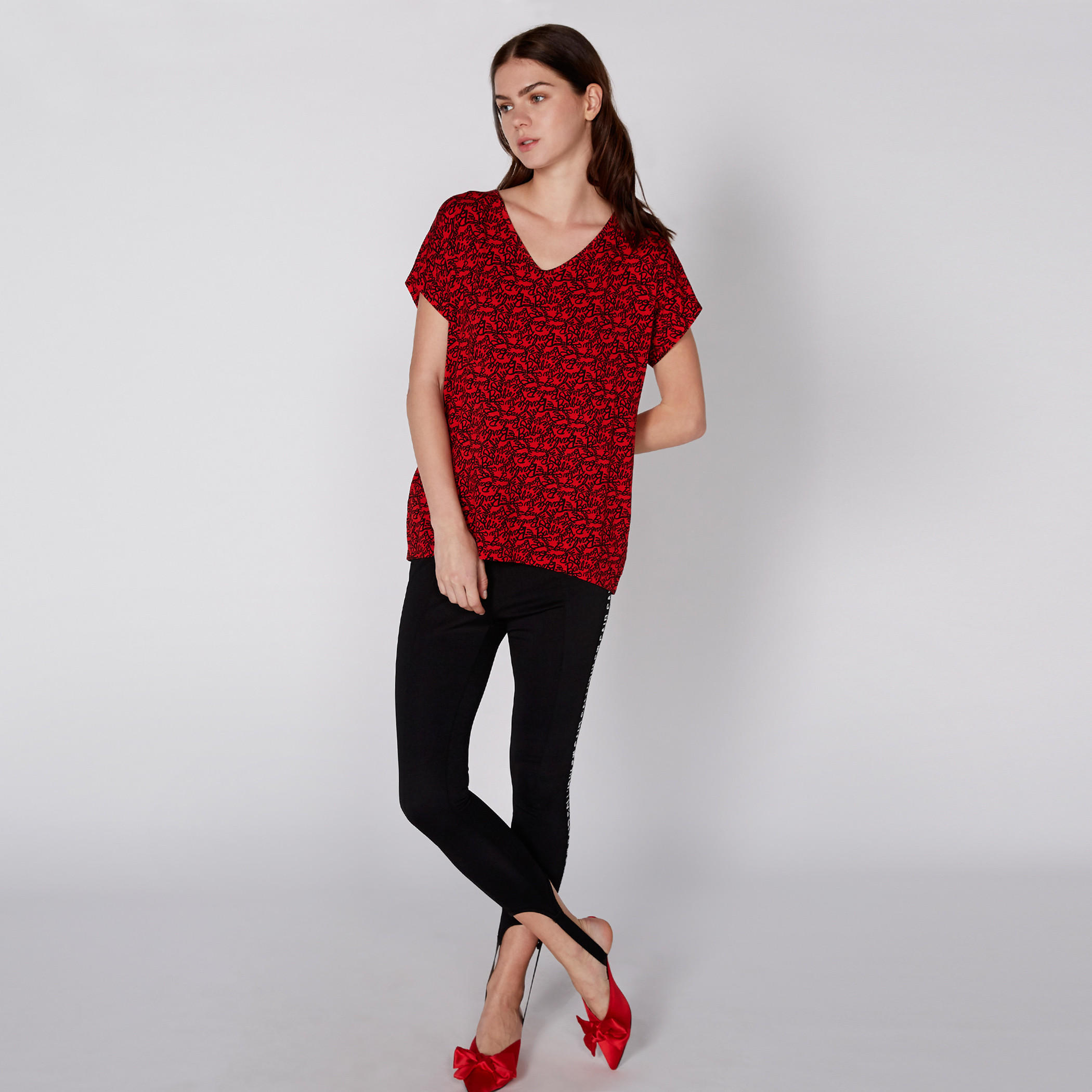 Barbie Printed Top with V-Neck and Extended Sleeves-women-clothing-shirtsandblouses-blouses-image-1