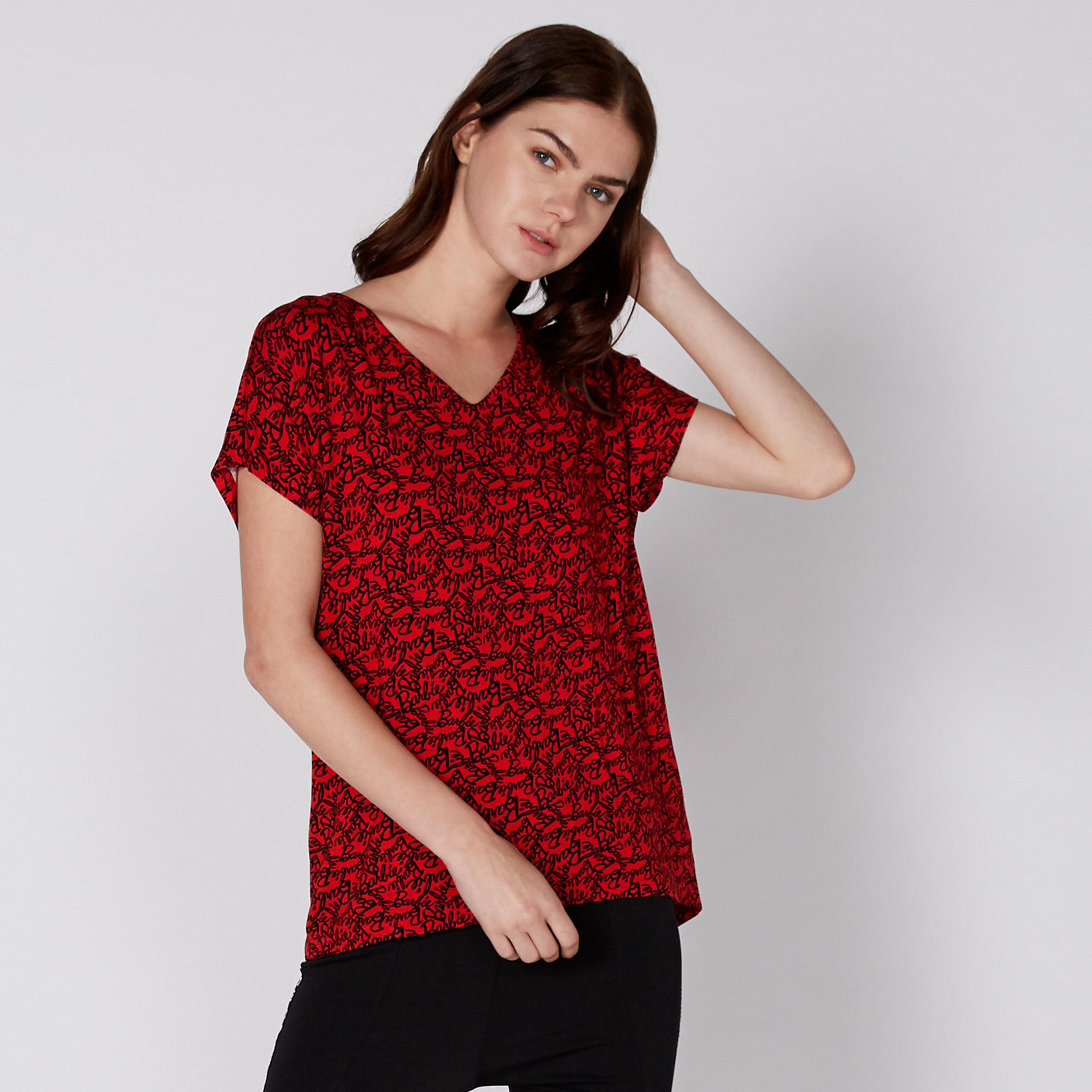 Barbie Printed Top with V-Neck and Extended Sleeves-women-clothing-shirtsandblouses-blouses-image-3