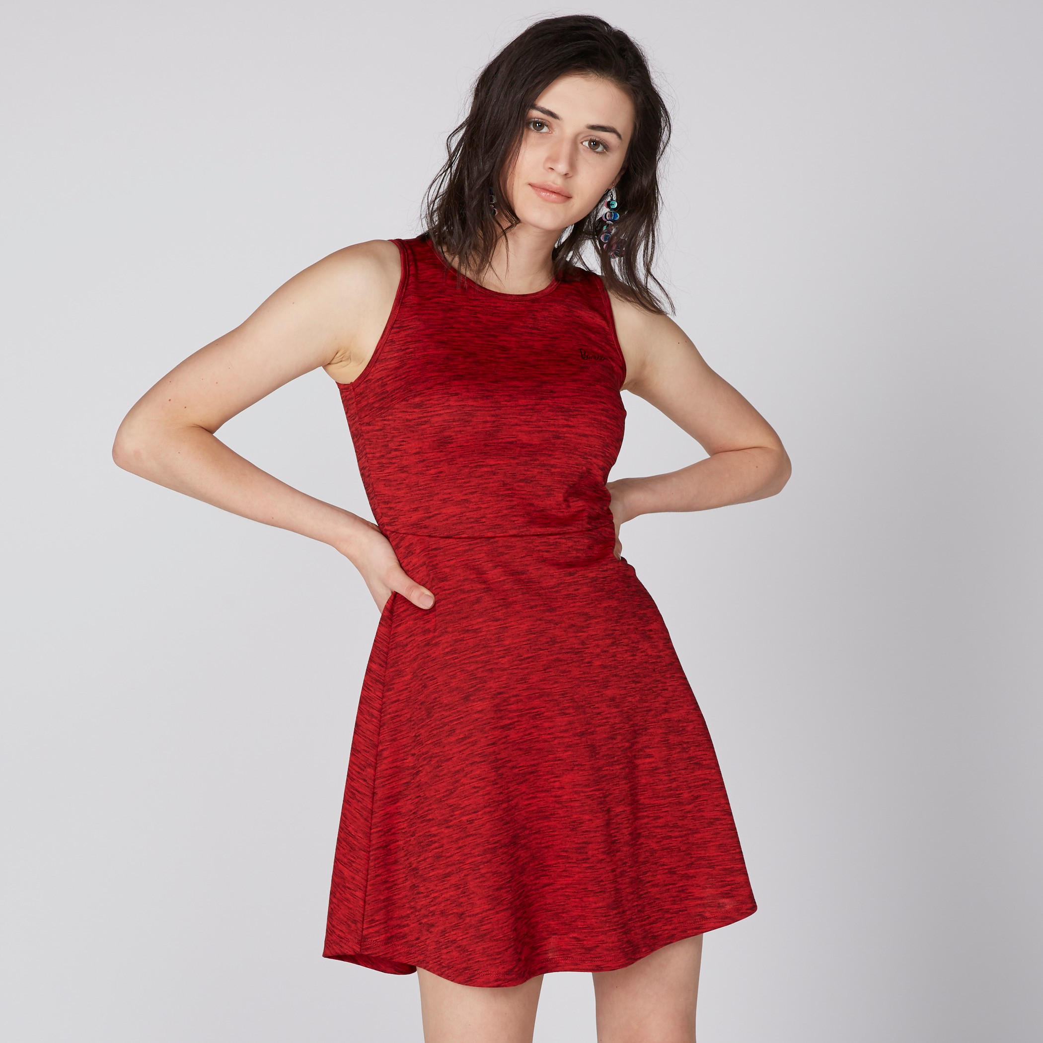 فستان قصير بياقة مستديرة من باربي-women-clothing-dresses-image-1