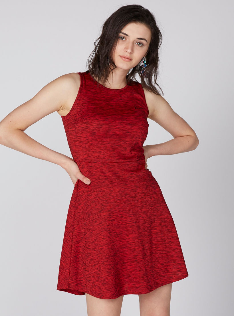 فستان قصير بياقة مستديرة من باربي-women-clothing-dresses-image-1