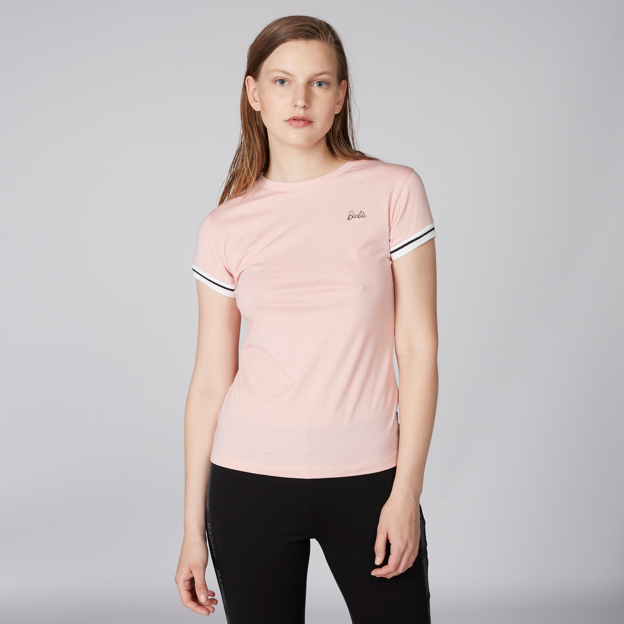 تيشيرت بياقة مستديرة وأكمام قصيرة من باربي-women-clothing-tshirts-image-1
